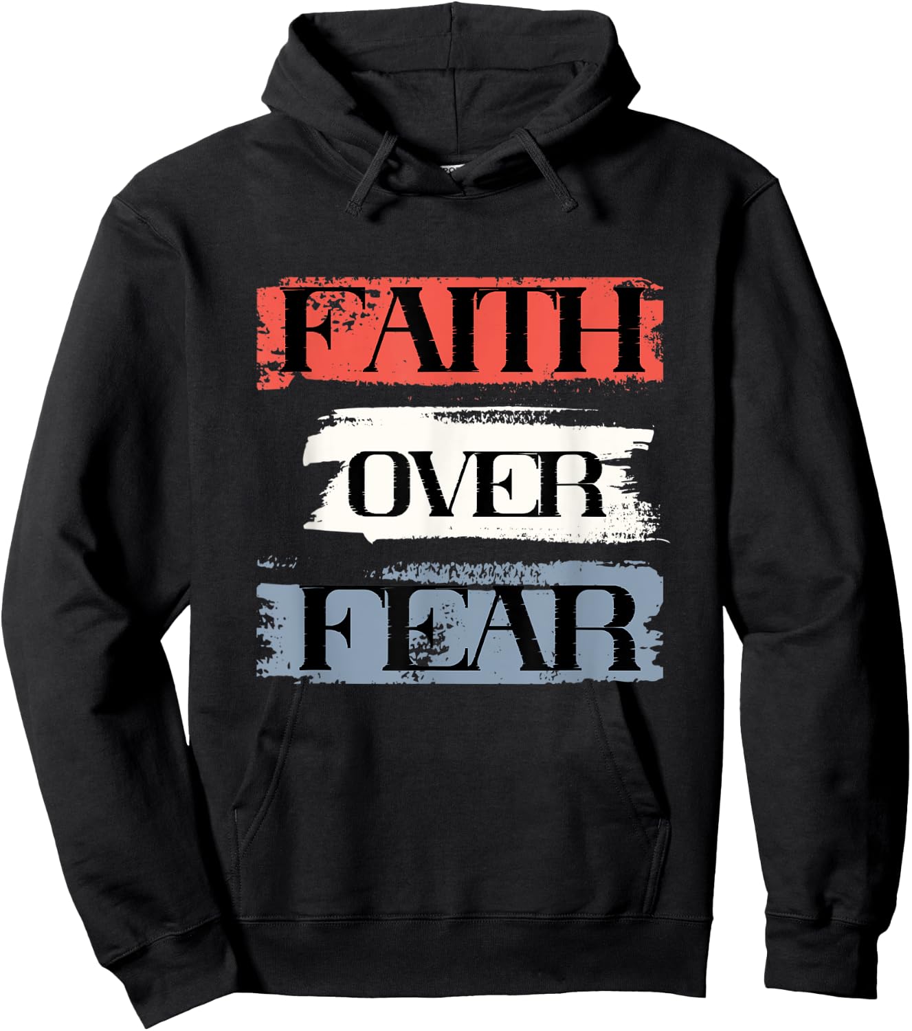 Faith Over Fear American Christian Patriot Faith July Fourth Hoodie - Hoodie | Black