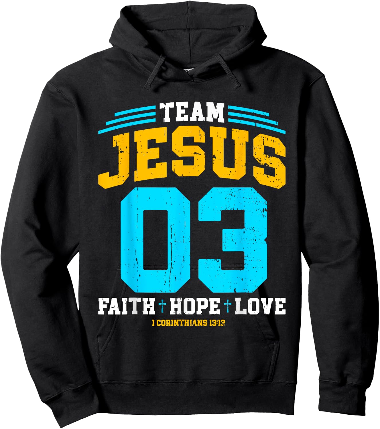 Christian - Team Jesus 03 Faith Hope Love Hoodie - Hoodie | Black