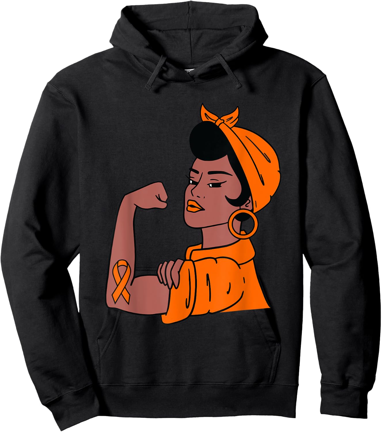 Endometrial Cancer Awareness Peach Ribbon Support Women Gift Hoodie - Hoodie | Black