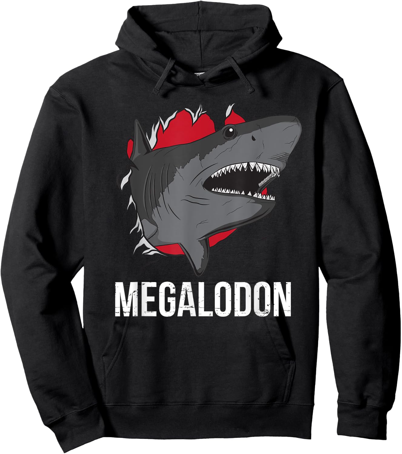 Megalodon Meg Funny Prehistoric Ocean Megatooth Shark Lover Hoodie - Hoodie | Black