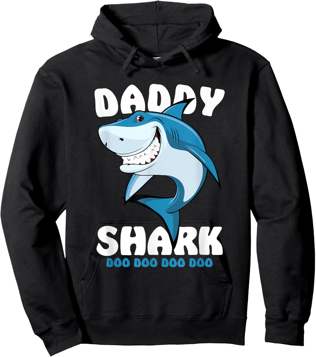 Daddy Shark shirt Funny Fathers Day Gift Kids dad Hoodie - Hoodie | Black