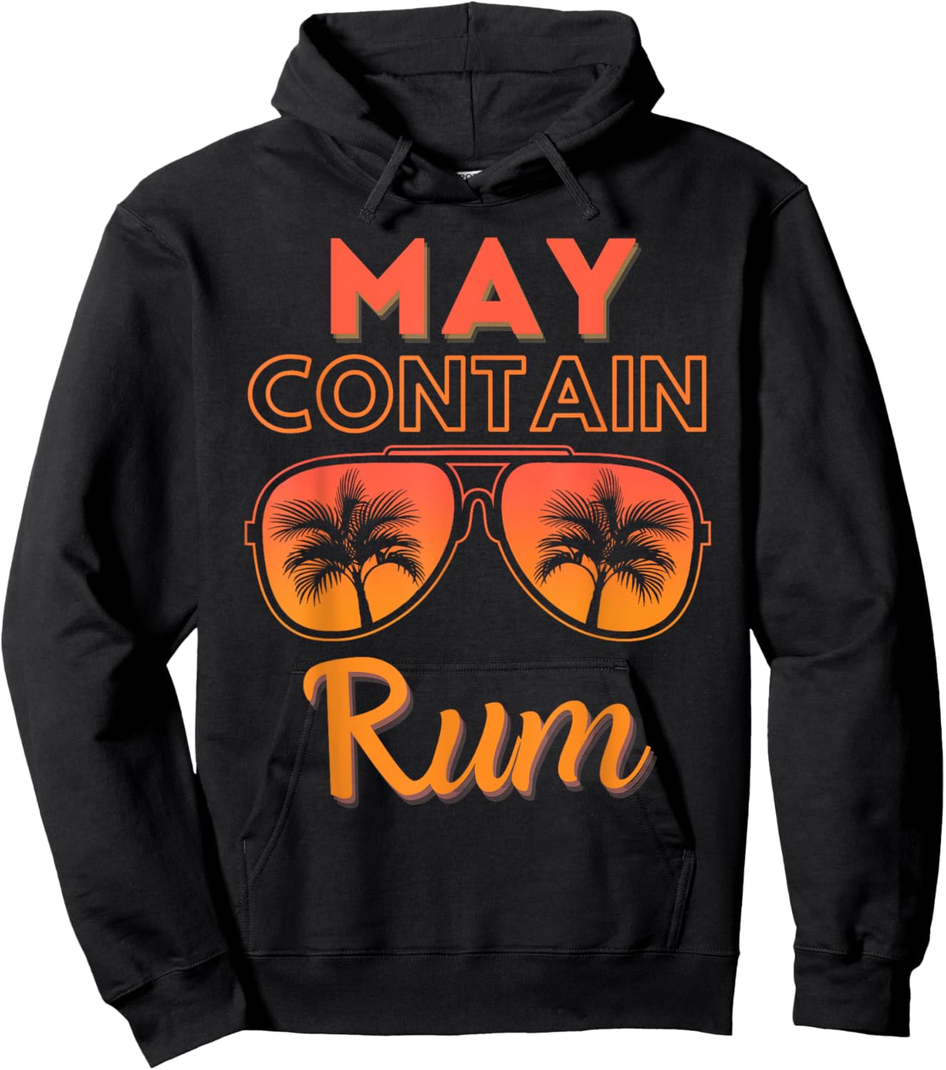 May Contain Rum Funny Summer Beach Vacation Men Women Hoodie - Hoodie | Black