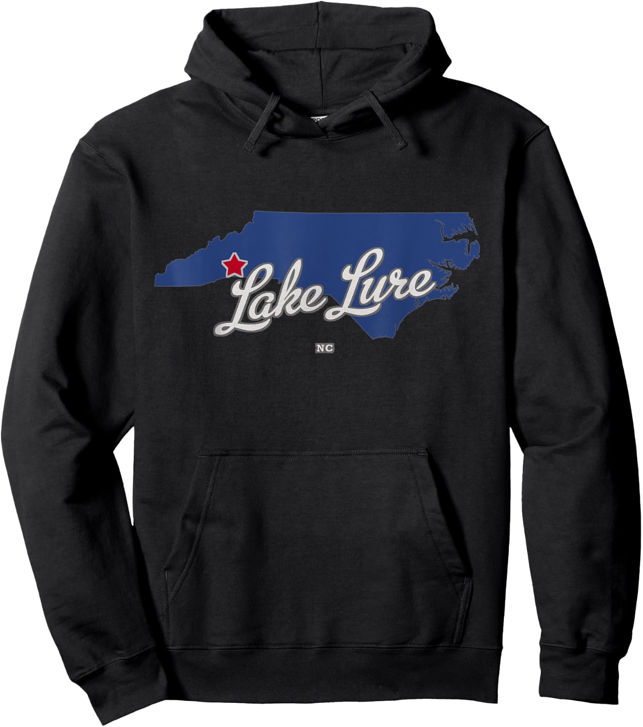 Lake Lure North Carolina NC Map Hoodie - Hoodie | Black
