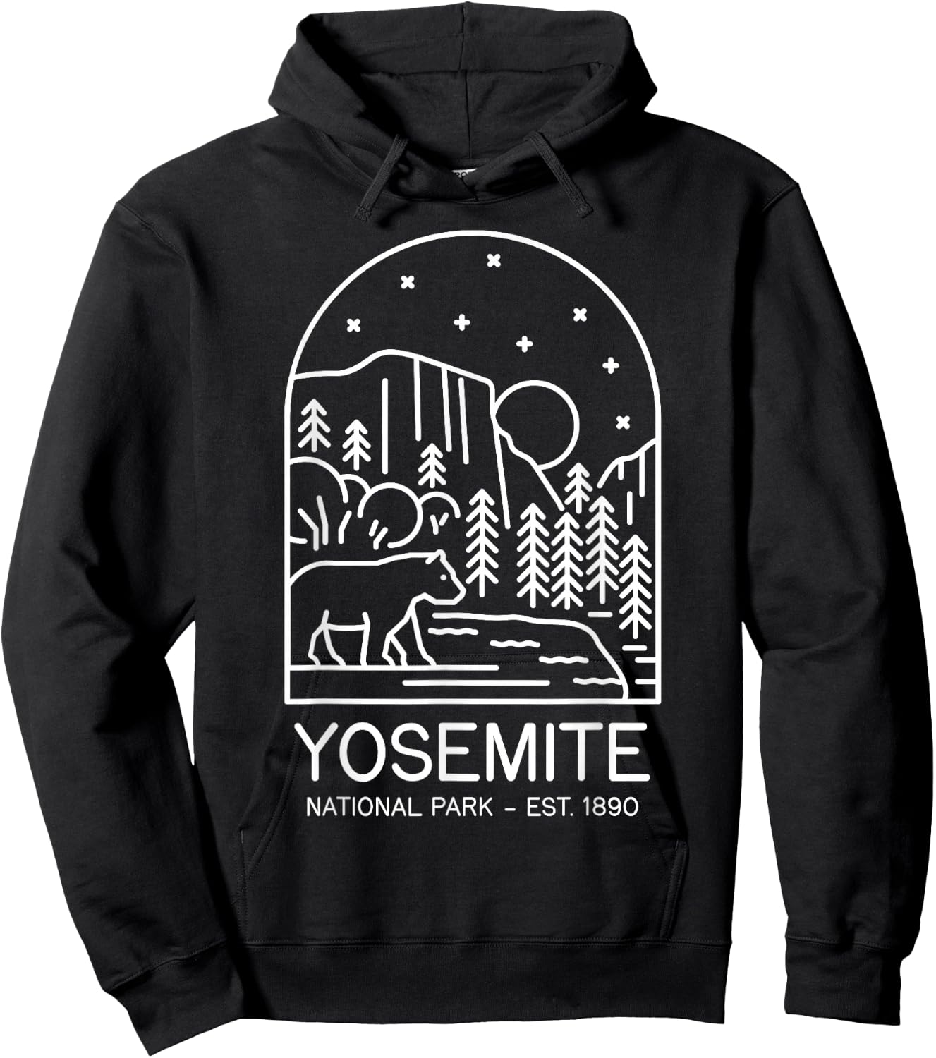 Yosemite National Park 1890 California Mariposa Sierra Hoodie - Hoodie | Black