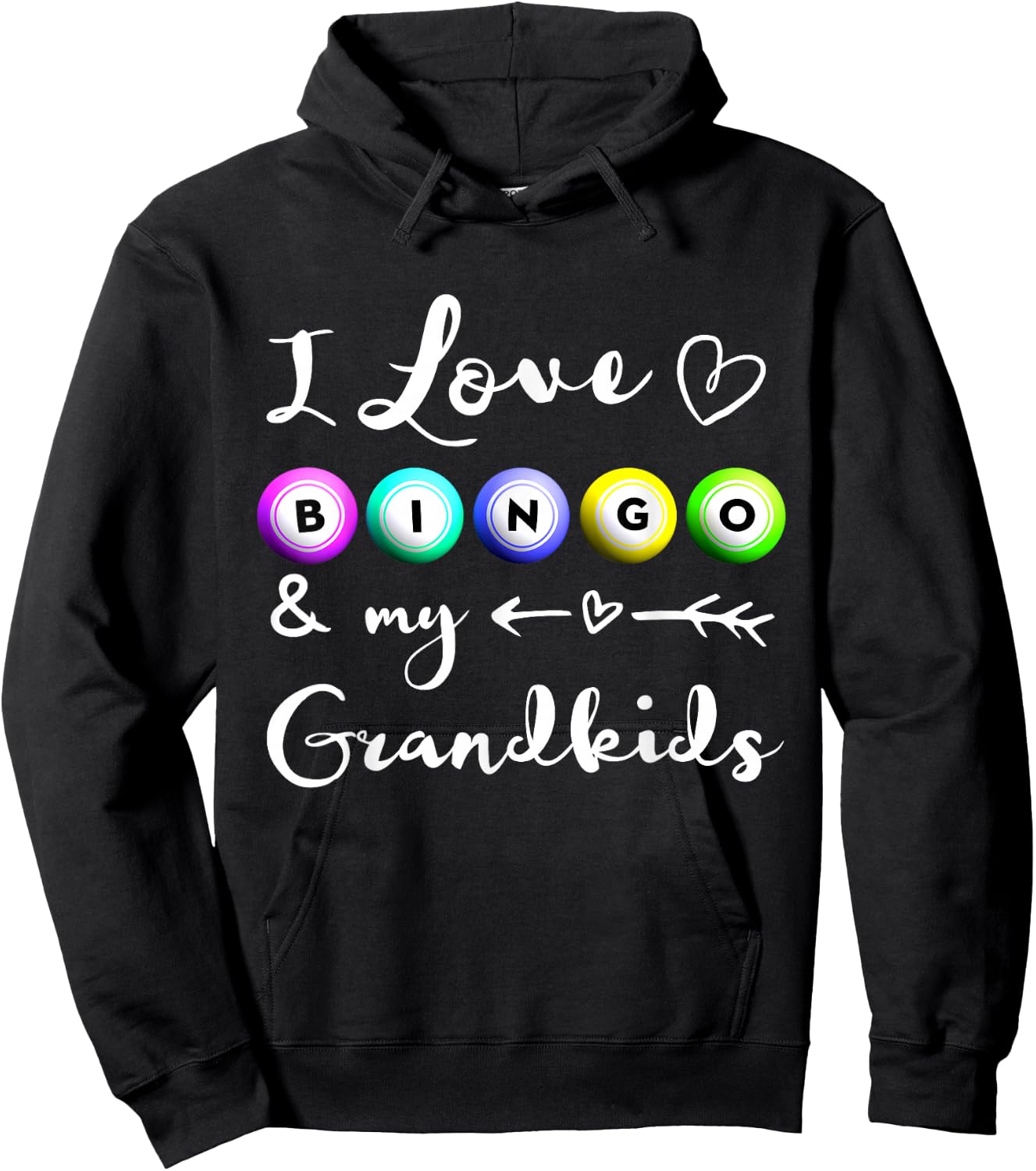 Bingo Shirt, I Love Bingo, Gift Grandma, Mommom Nana Hoodie - Hoodie | Black