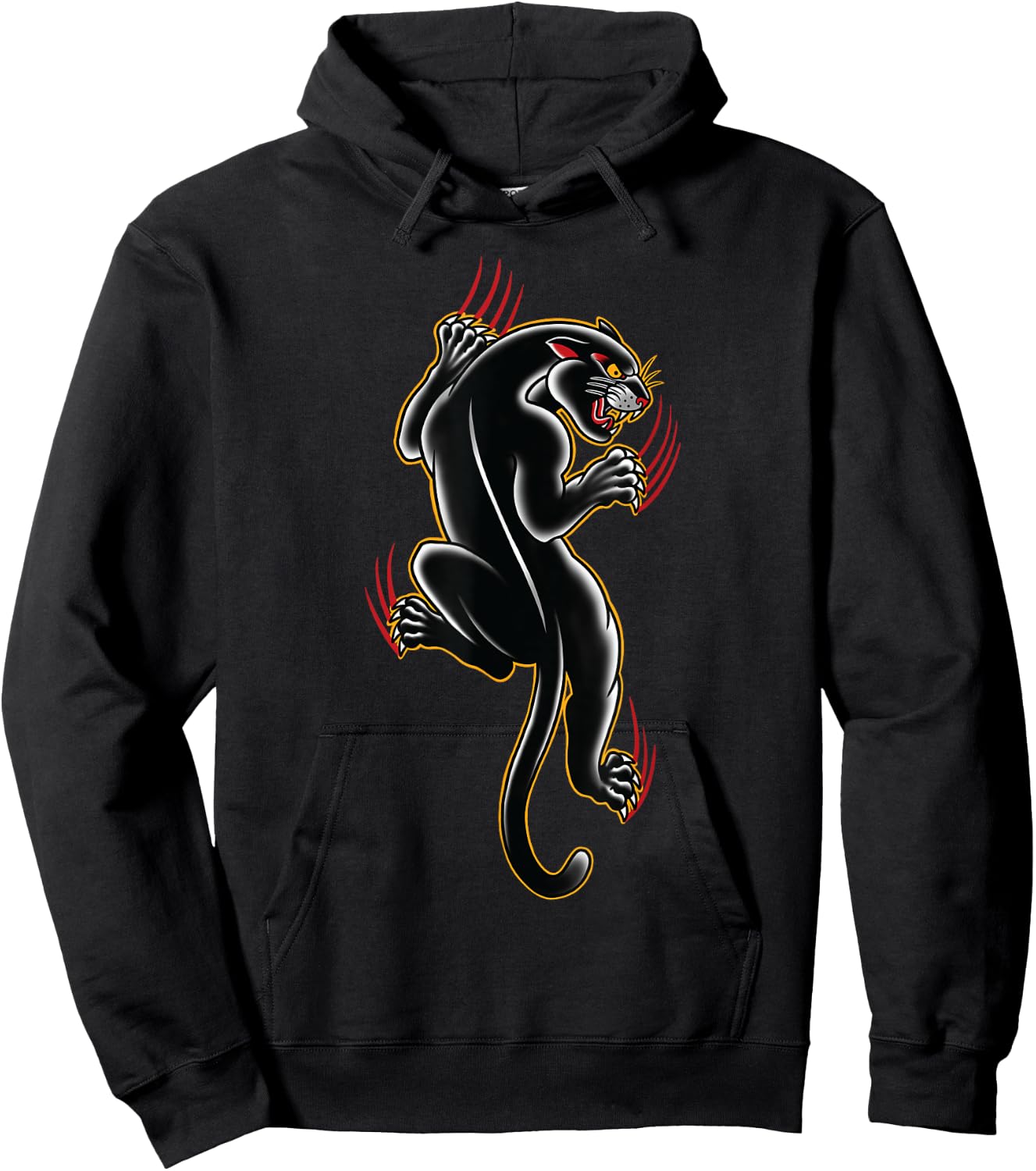 Traditional Panther Tattoo art Graphic, Old School tattoo Hoodie - Hoodie | Black
