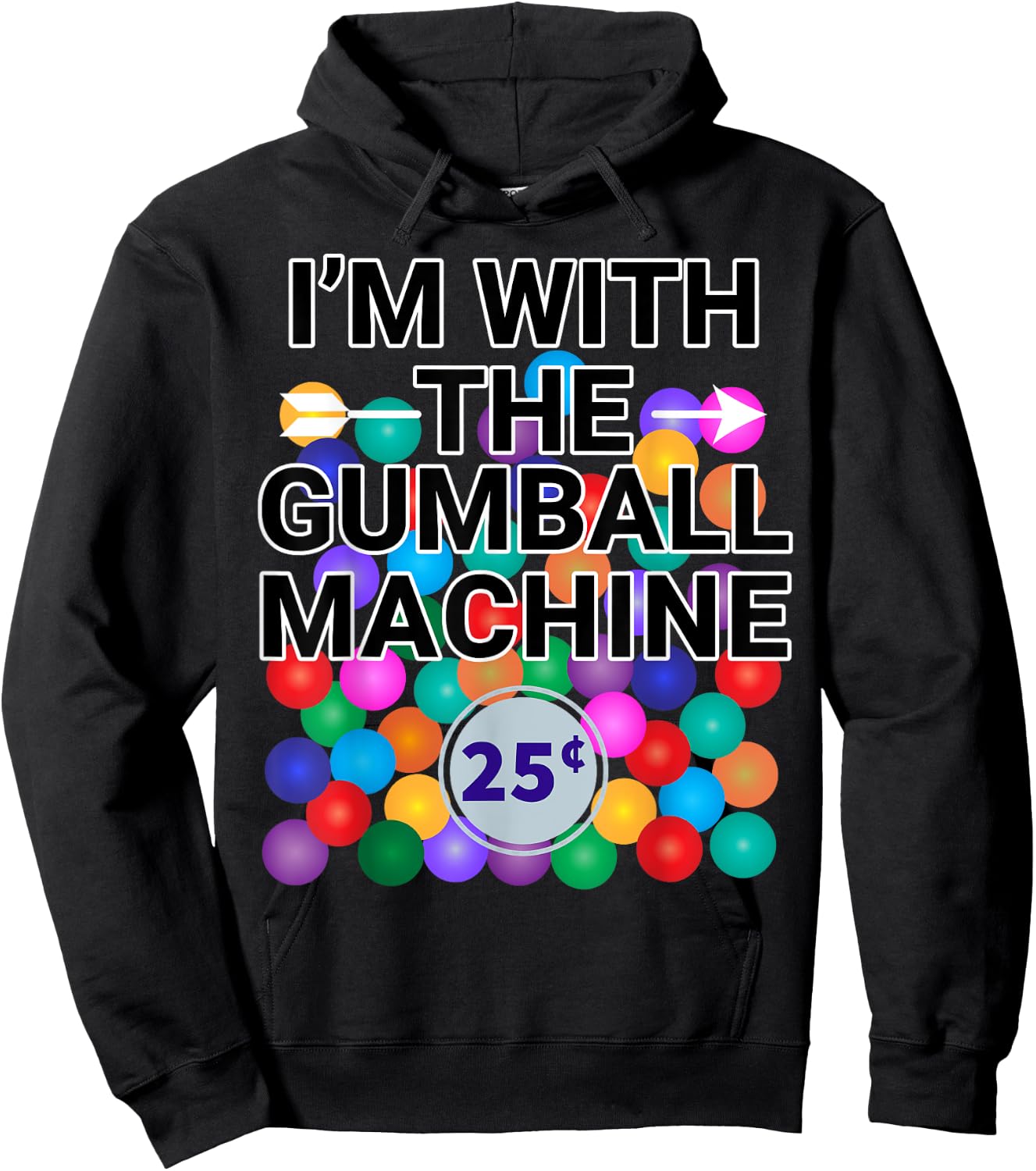I'm With Gumball Machine Costume Hoodie - Hoodie | Black
