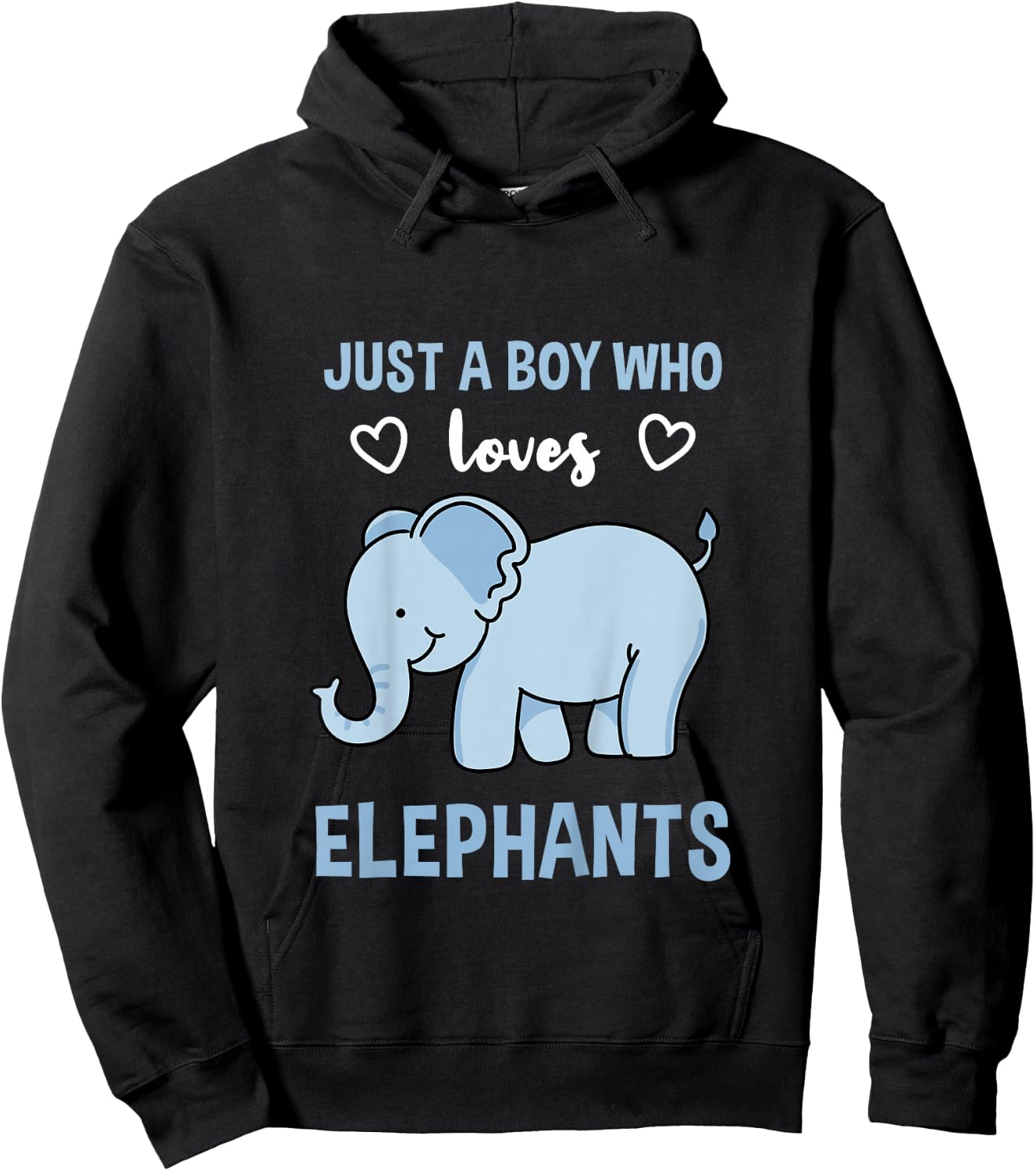 Kids Just A Boy Who Loves Elephants Elephant Lover Gift Hoodie - Hoodie | Black
