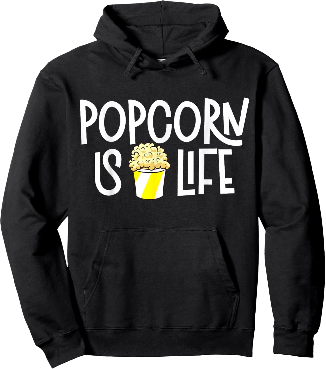 Popcorn Is Life Hoodie - Hoodie | Black