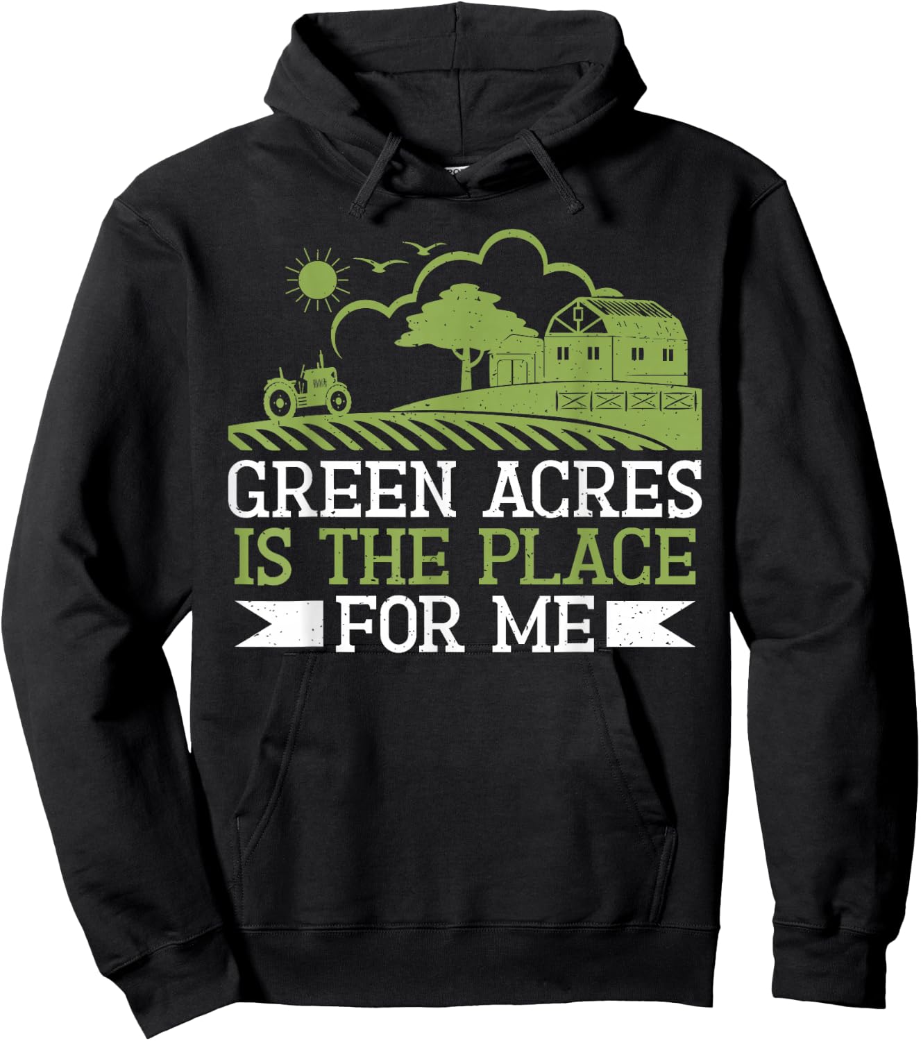 Green Acres is the Place for me Farm Hoodie - Hoodie | Black