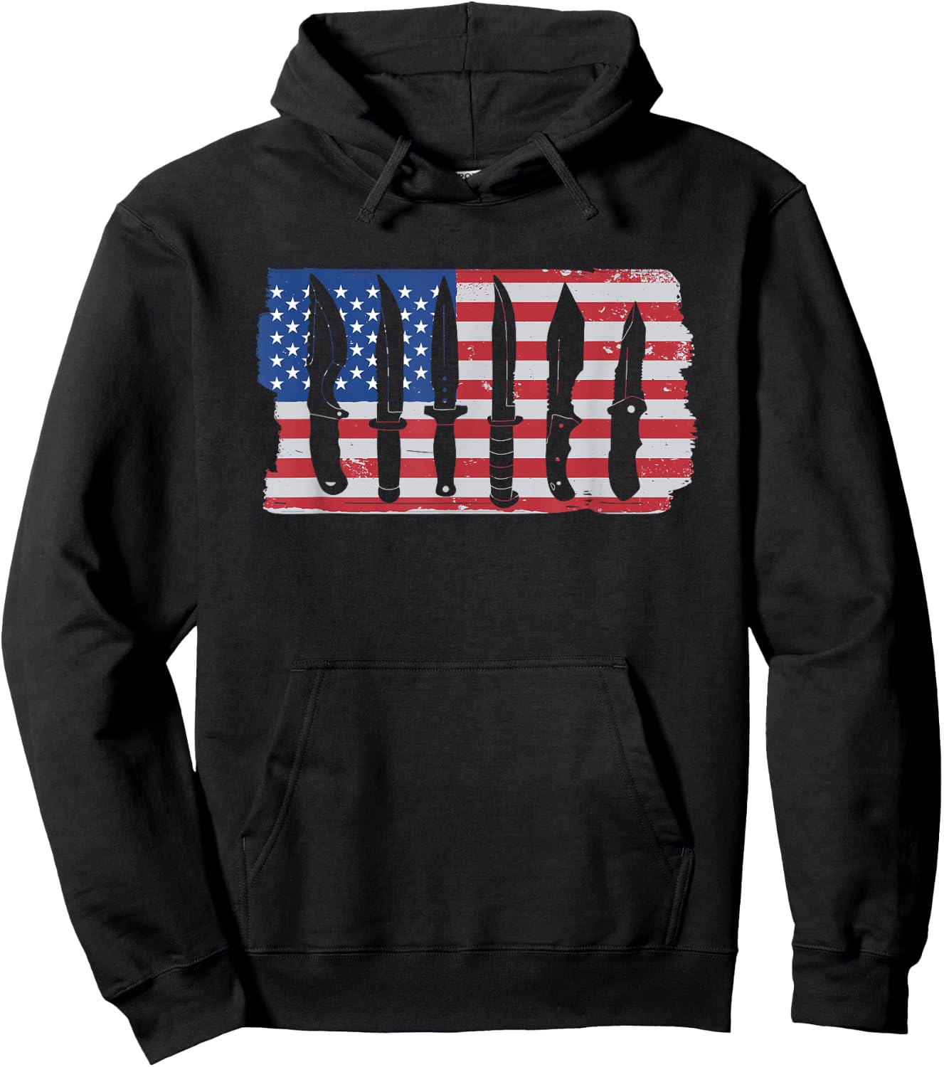 American Flag Different Kinds Of Knife Knife Collector Women Men Hoodie - Hoodie | Black