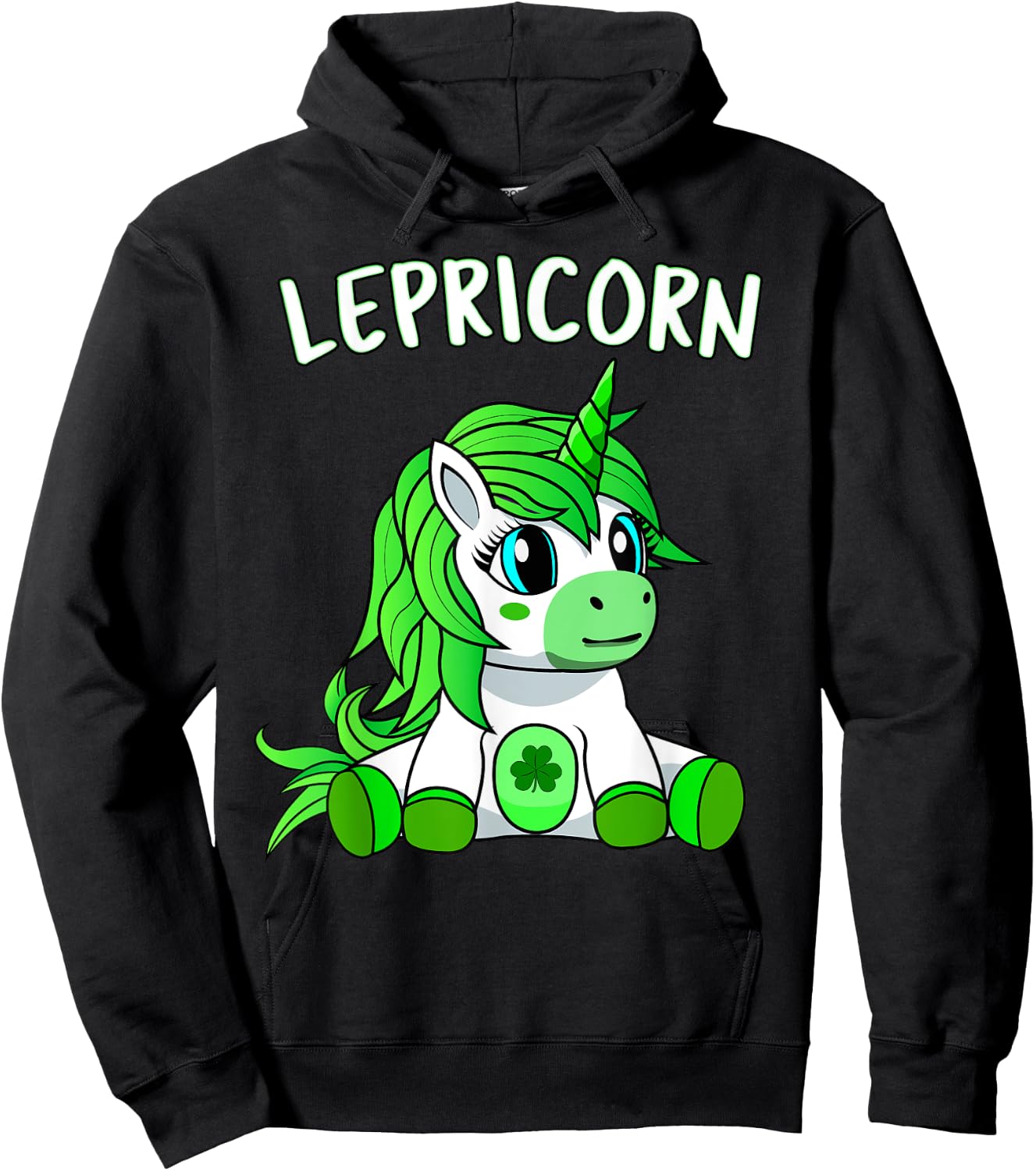 St Patricks Day Baby Girl Outfit - Irish Green Unicorn Boy Hoodie - Hoodie | Black
