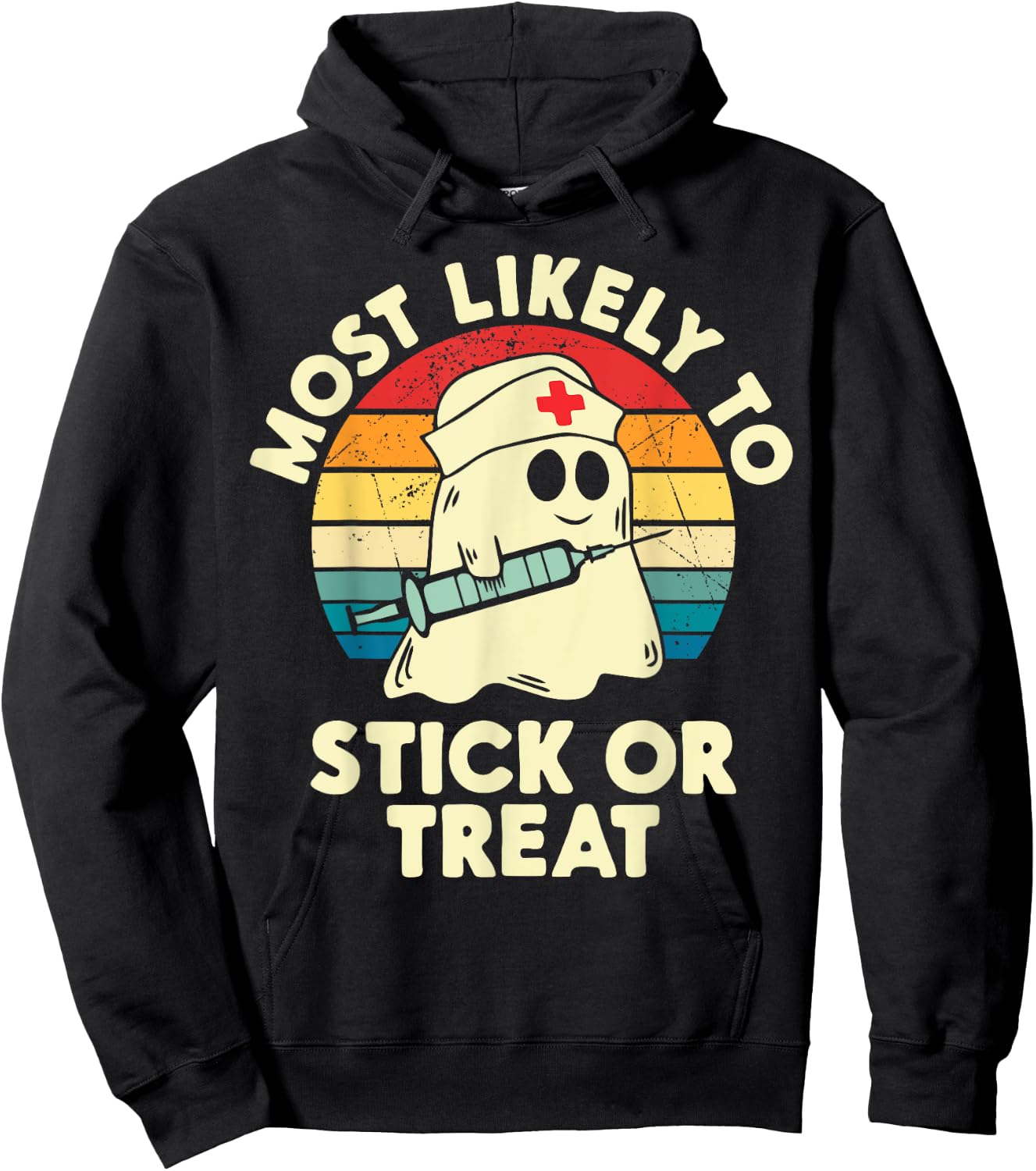 Most Likely To Halloween Nurse Stick Or Treat Matching Hoodie - Hoodie | Black