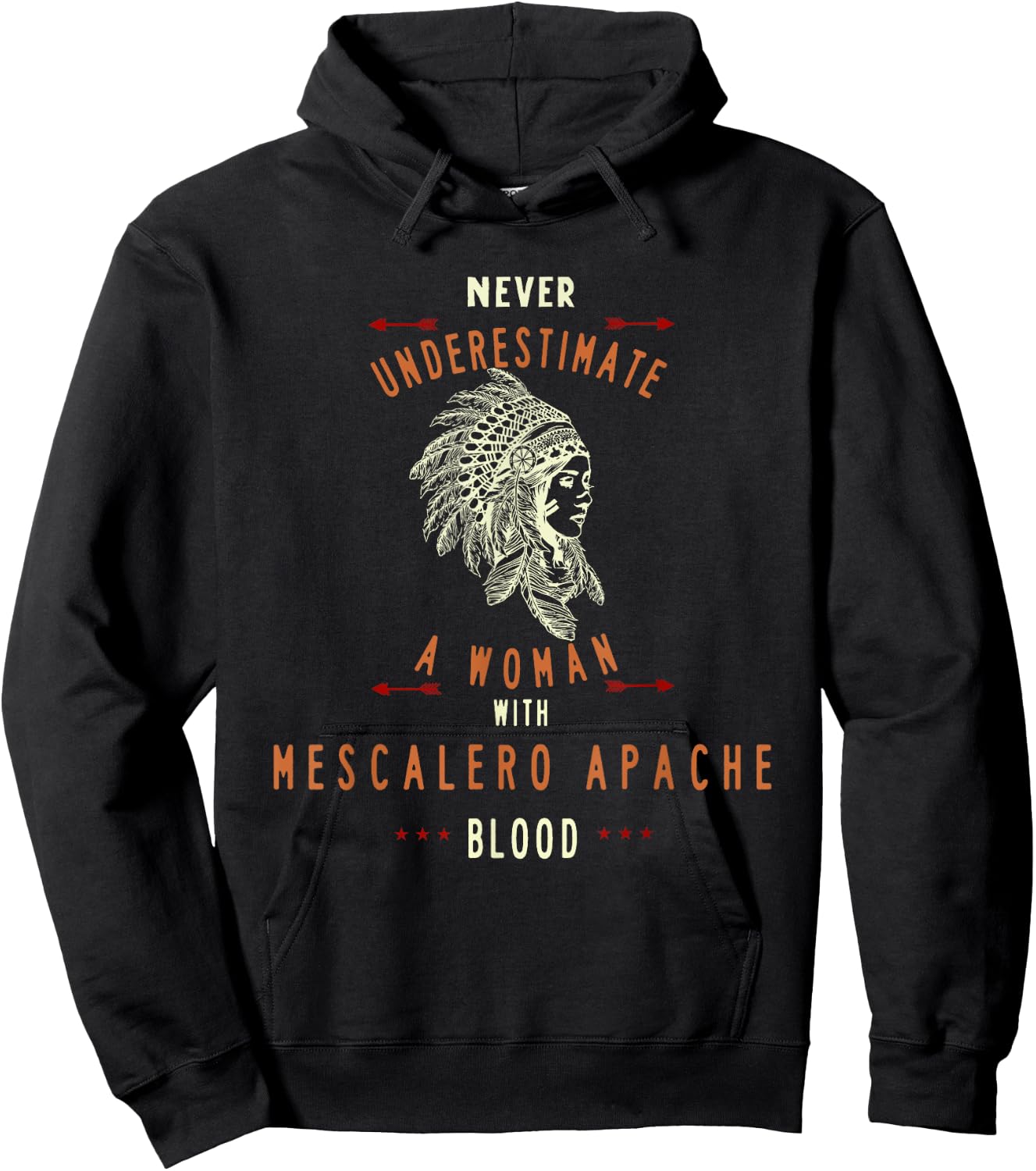 MESCALERO APACHE Native Indian Woman Never Underestimate Hoodie - Hoodie | Black