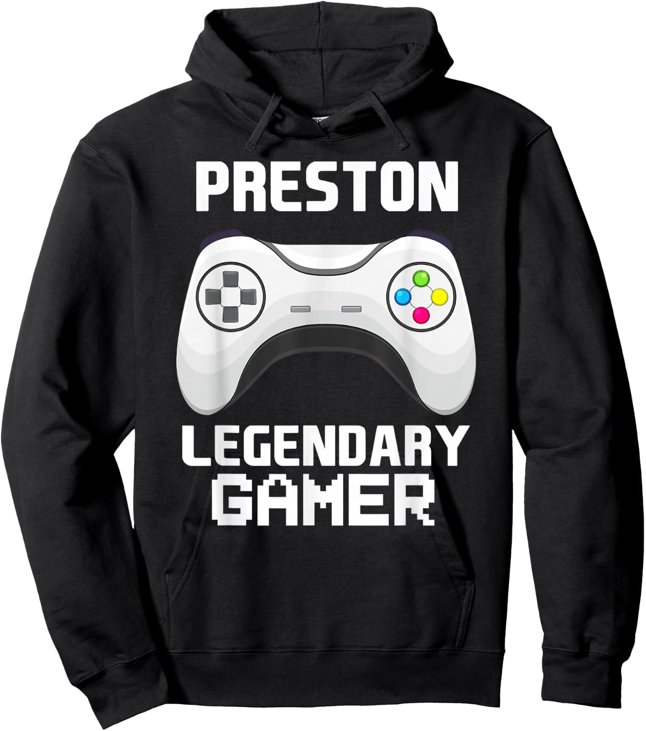 Preston Legendary Gamer Personalized Video Gaming Name Hoodie - Hoodie | Black