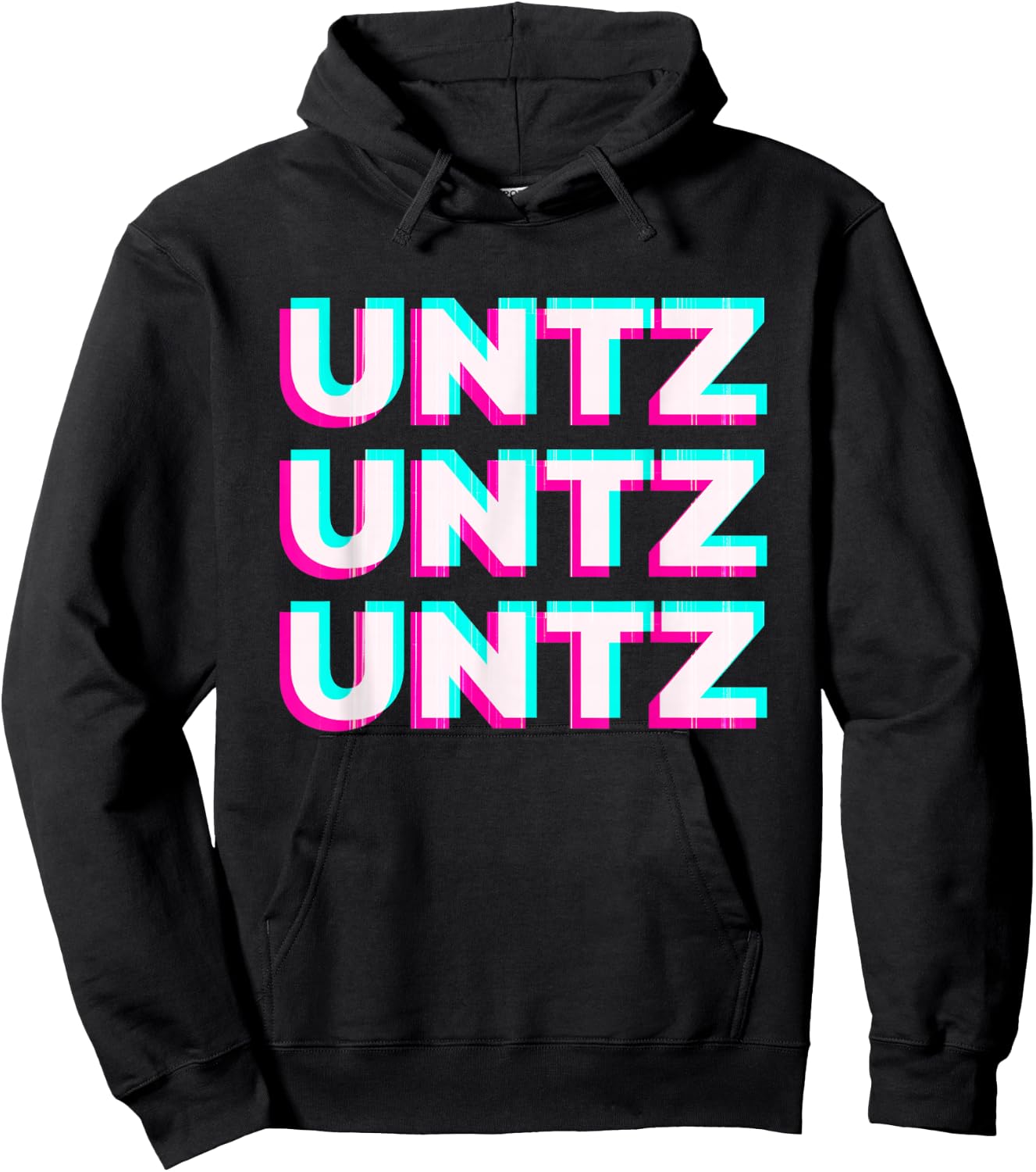 Aesthetic Synthwave Glitch Untz Untz Rave Festival Techno Hoodie - Hoodie | Black
