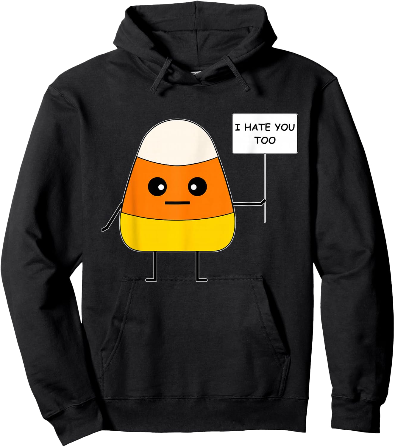 Candy Corn Funny I Hate You Too Team CandyCorn Hoodie - Hoodie | Black