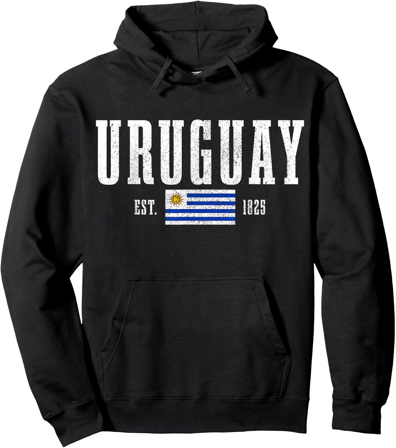 Uruguay Est. 1825 Uruguay Flag Roots Pride Hoodie - Hoodie | Black