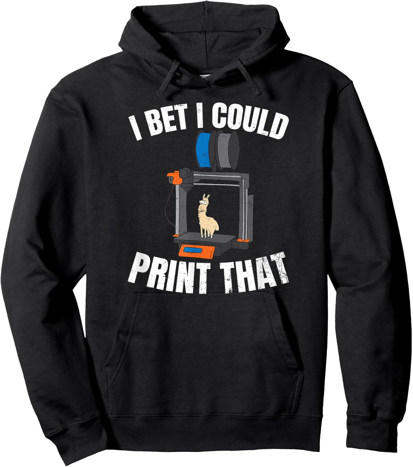 Machinist Gifts 3D Printing Design I Bet I Could Print That Gift -Kids Black Cotton Small Hoodie - Hoodie | Black