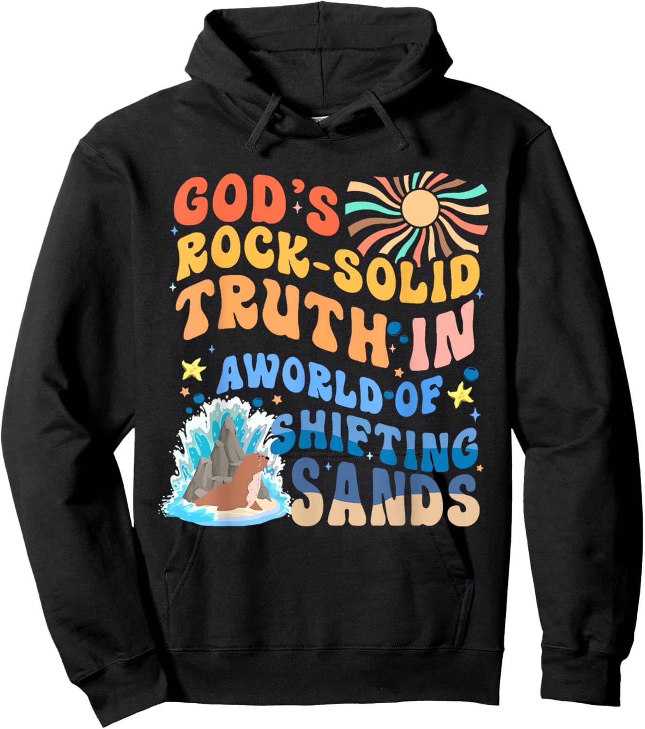 God's Rock Solid Breaker Rock Beach VBS 2026 Christian Hoodie - Hoodie | Black