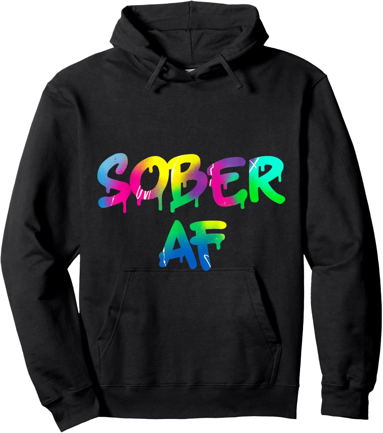Funny Sobriety Gift 12 Step Program Gift Sober AF Hoodie - Hoodie | Black