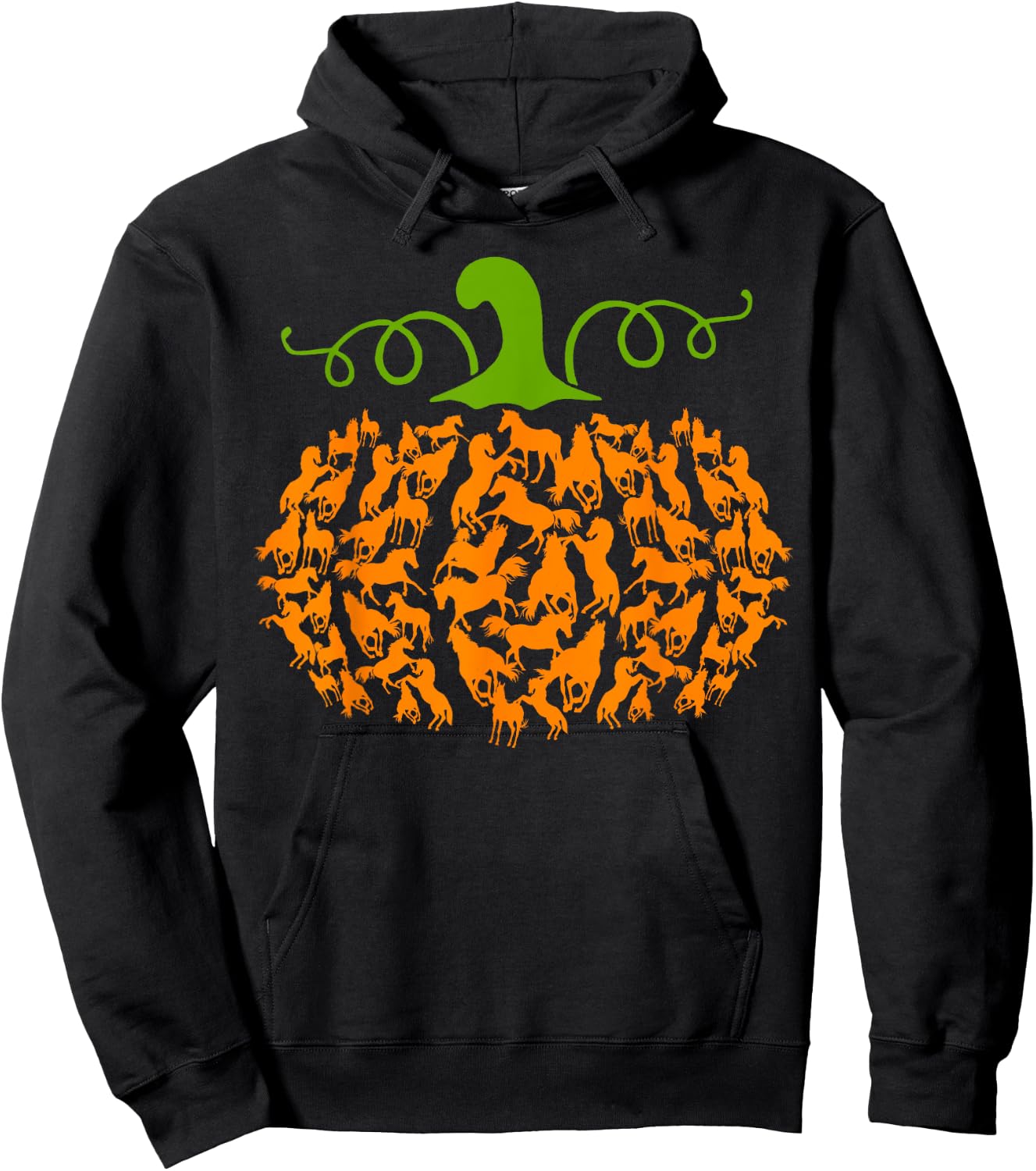 Pumpkin Horse Lover Halloween Costume Girls Women Hoodie - Hoodie | Black