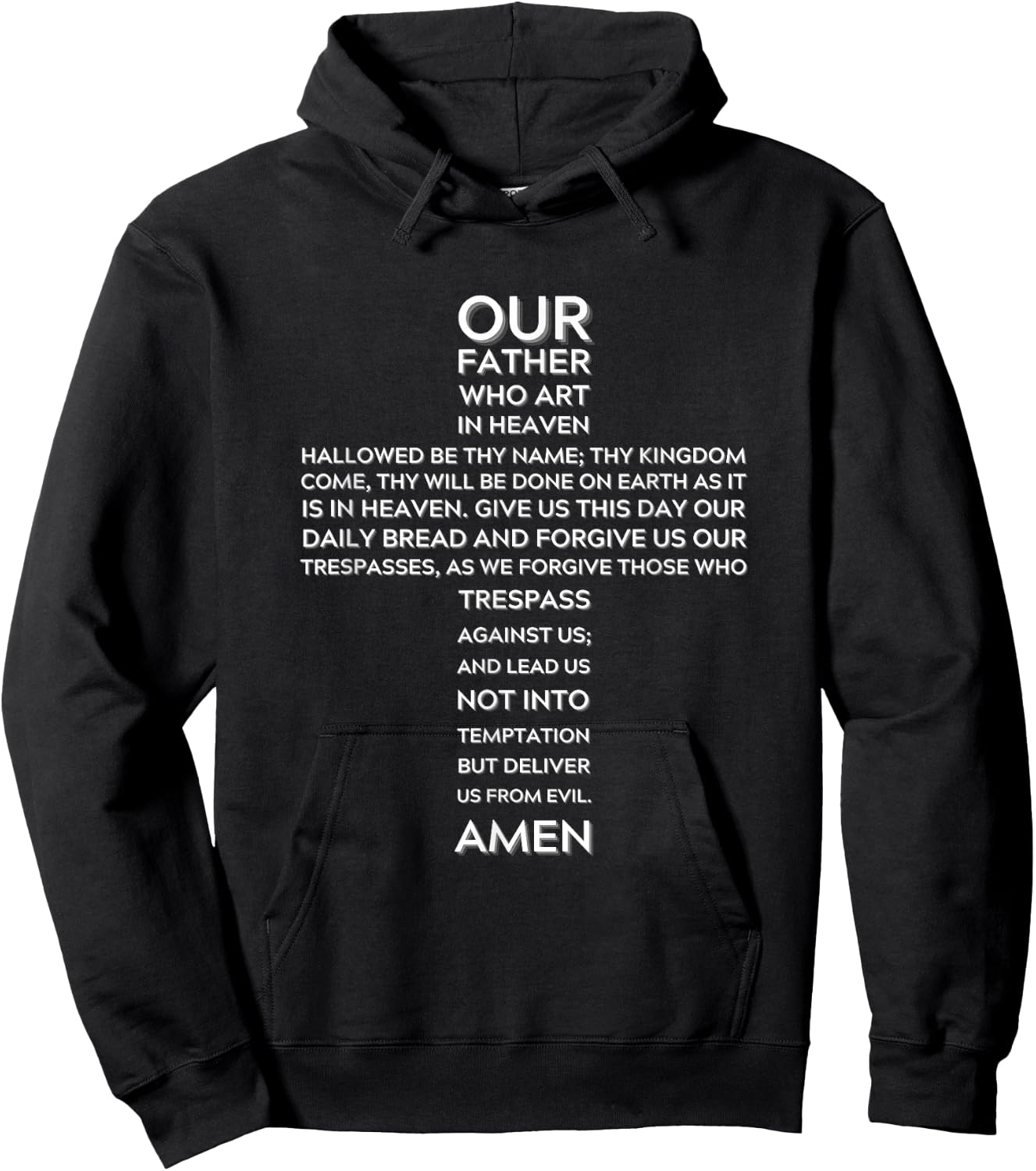 The Lord's Prayer Our Father Cross Hoodie - Hoodie | Black