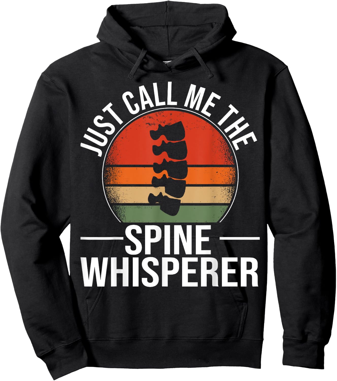 Chiropractor Vintage Muscle Retro Call me Spine Whisperer Hoodie - Hoodie | Black