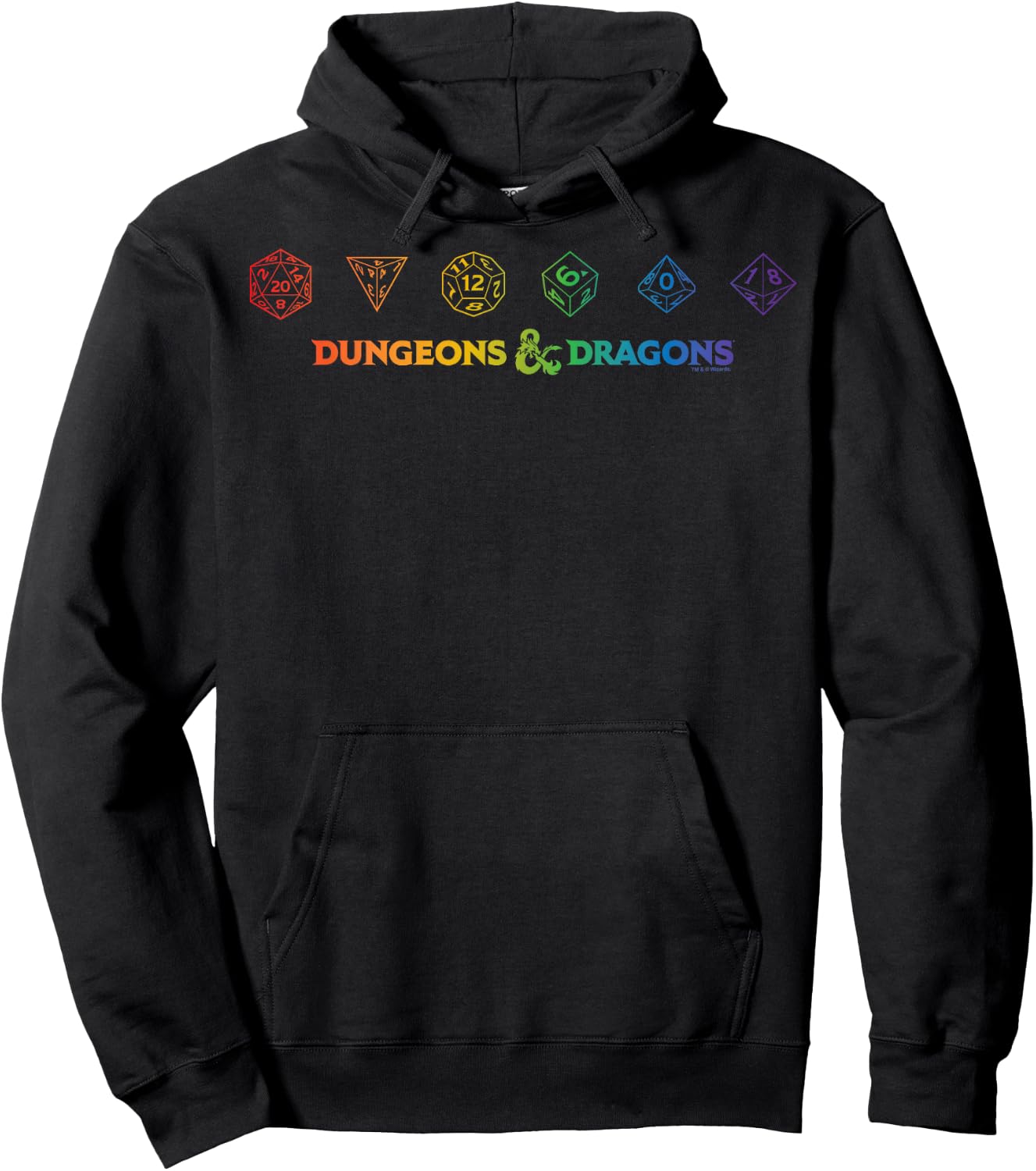 Dungeons & Dragons Dice Rainbow Gradient Hoodie - Hoodie | Black