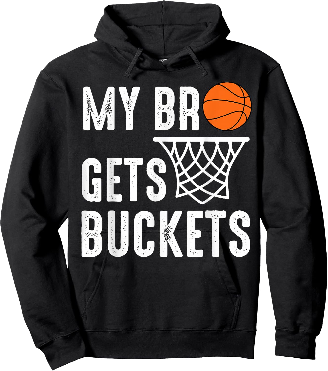 My Bro Gets Buckets Matching Brother & Sister Basketball Hoodie - Hoodie | Black