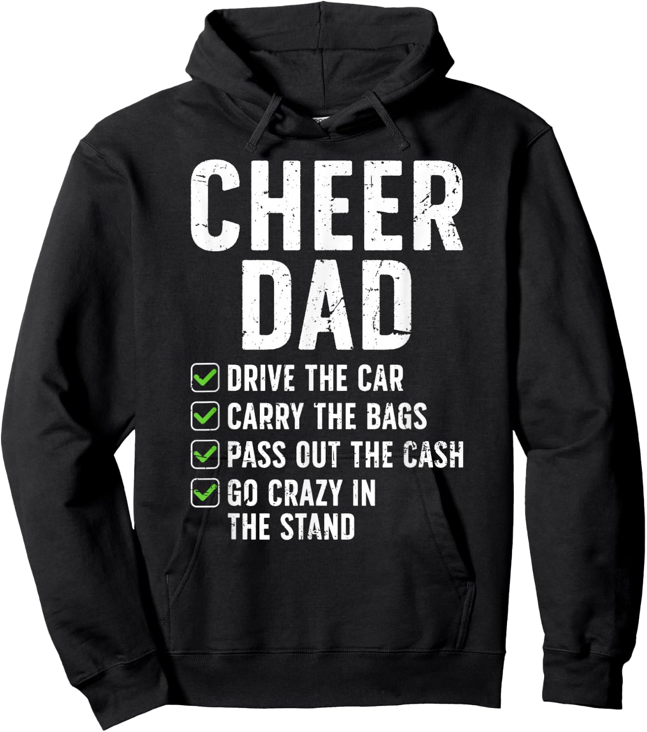 Cheer Dad Funny Cheerleading Dad of A Cheerleader Dad Hoodie - Hoodie | Black