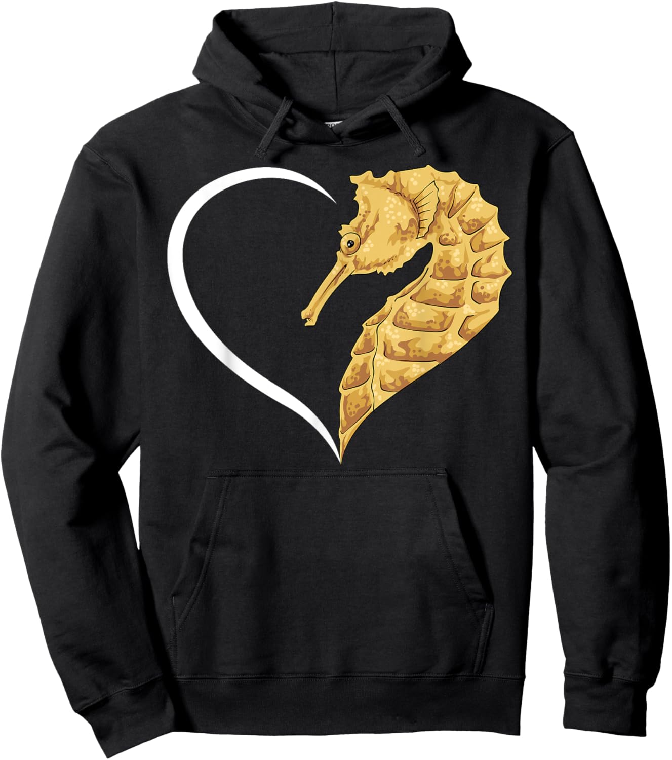 Seahorse Shirts Girls Kids Heart Cute Seahorse Hoodie - Hoodie | Black
