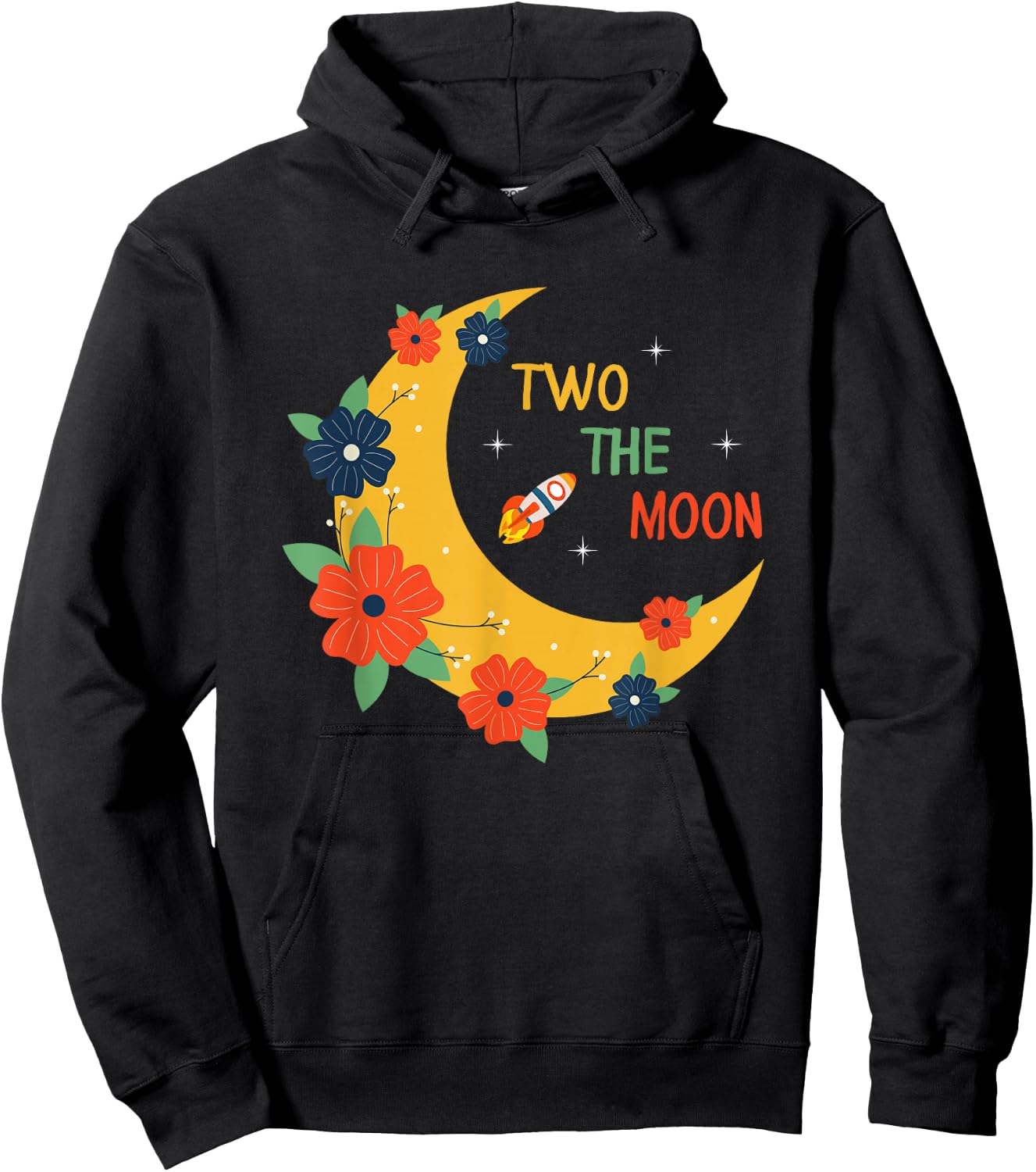 Girl's Two the Moon Shirt - Toddler 2nd Birthday Gift Hoodie - Hoodie | Black