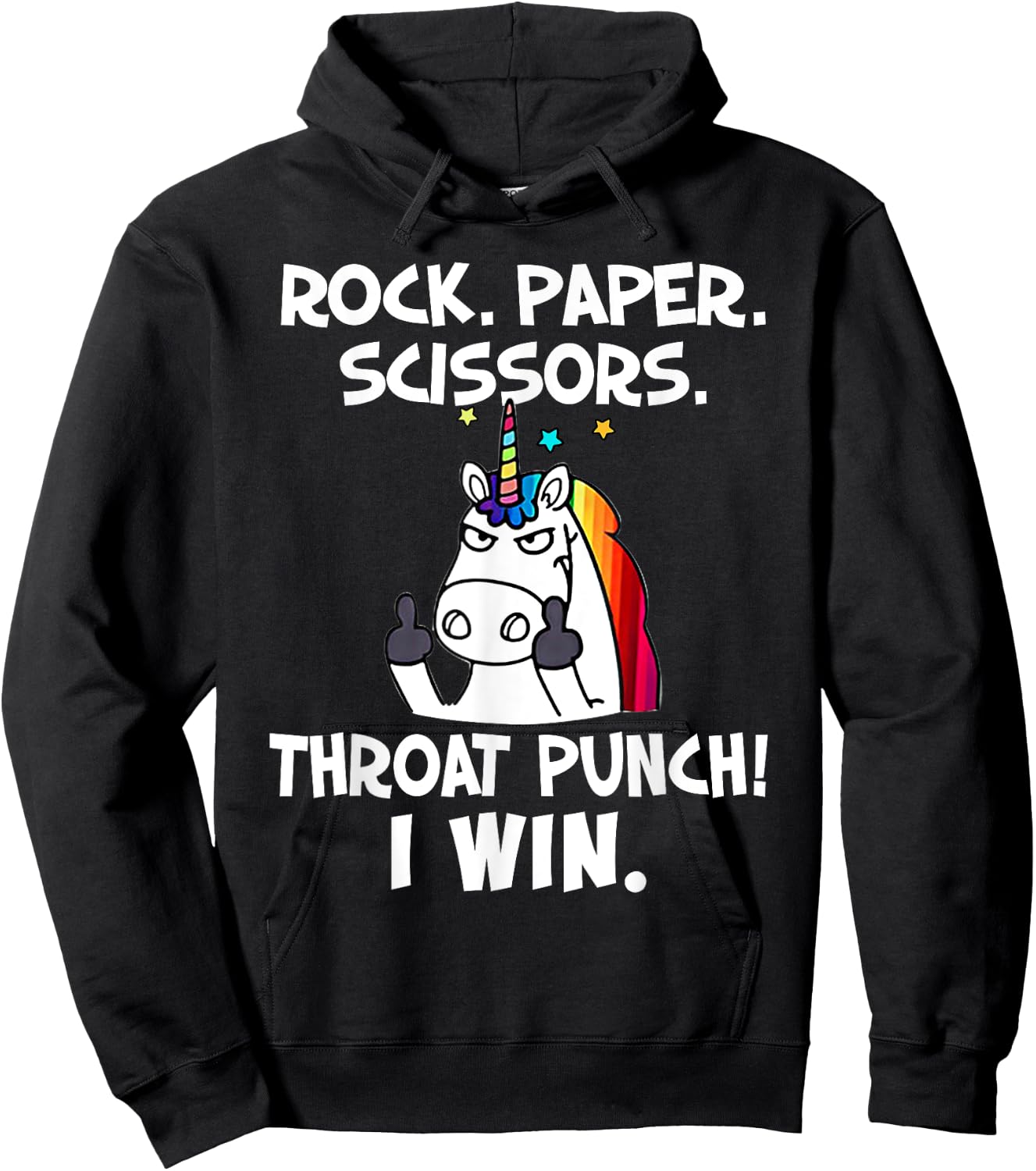 Rock Paper Scissors With The Coolest Unicorn Ever Hoodie - Hoodie | Black
