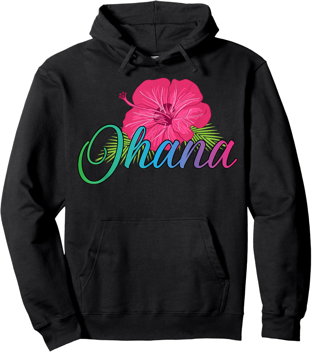 Ohana Aloha Hawaii from the island - Feel the Flower Spirit! Hoodie - Hoodie | Black