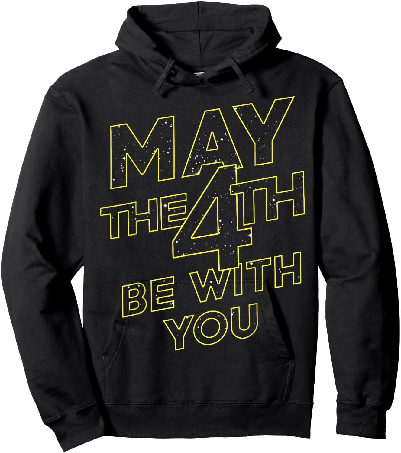 Star Wars May The 4th Be With You Galaxy Fill Text Hoodie - Hoodie | Black