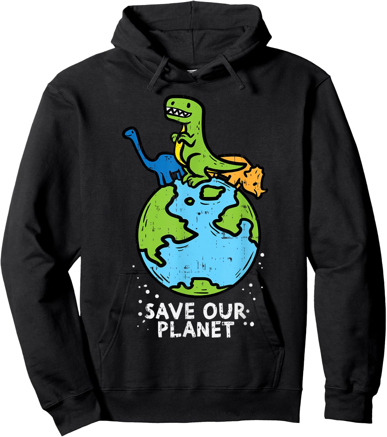 Dinosaurs Save Our Planet Cute Earth Day Boys Kids Gift Small Hoodie - Hoodie | Black
