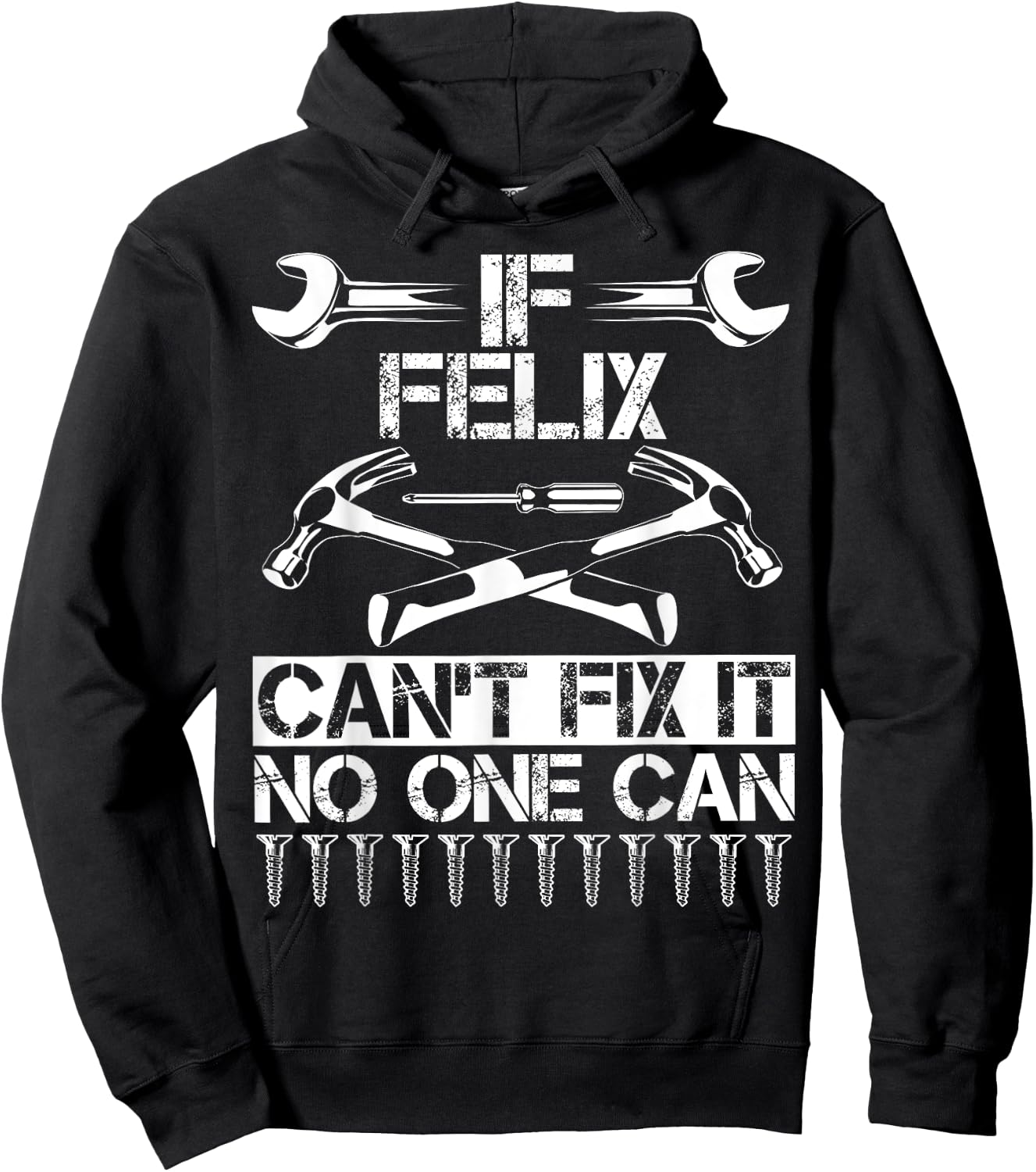 FELIX Fix It Funny Birthday Personalised Name Dad Gift Hoodie - Hoodie | Black