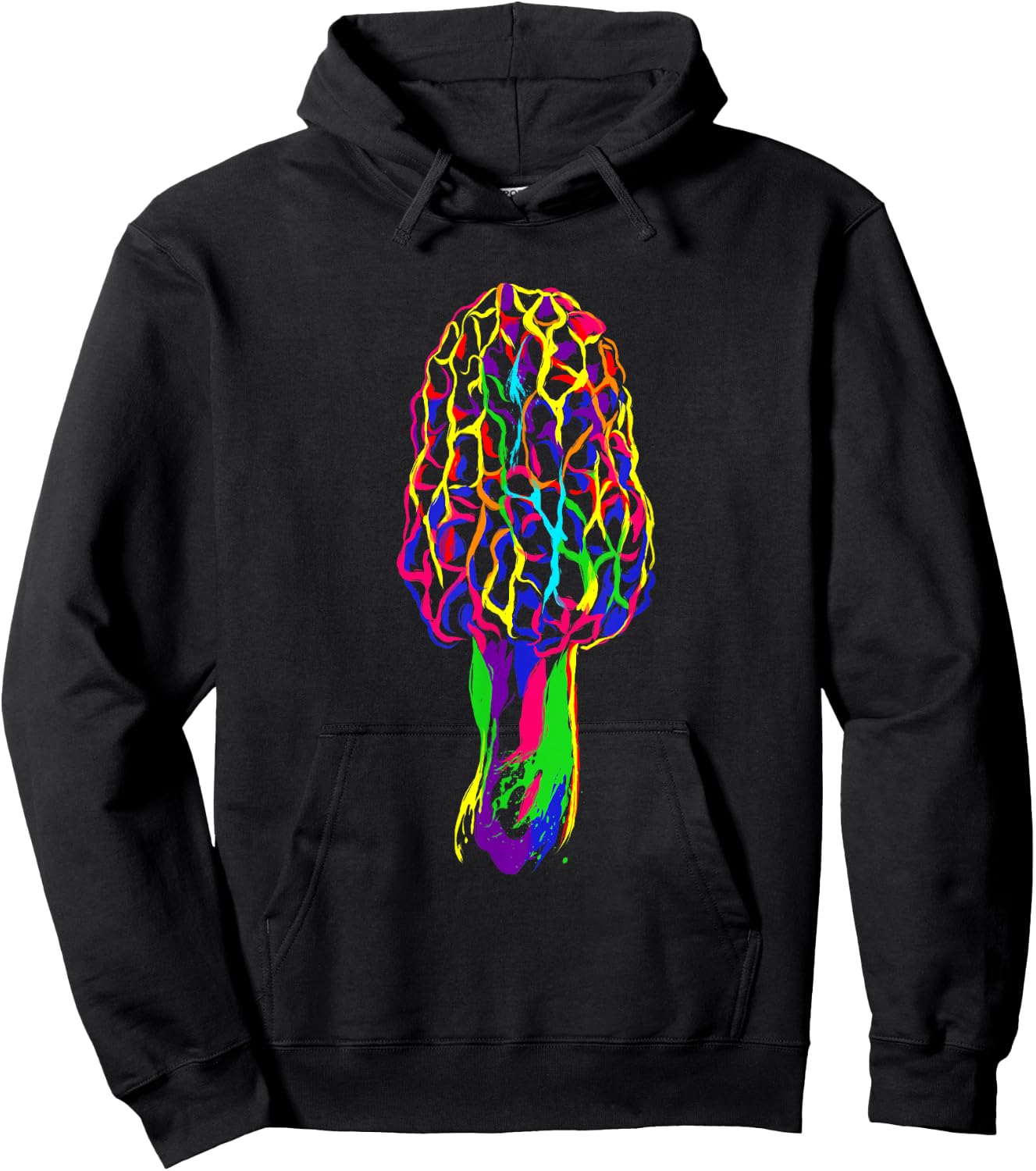 Colorful Morel Mushroom Hoodie - Hoodie | Black