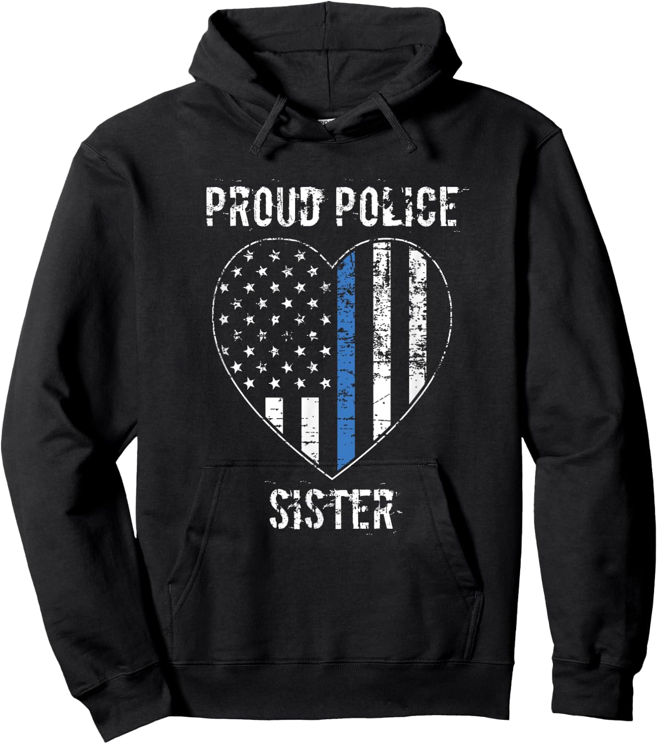 Proud Police Sister - Policeman Sister Cops Sister Gift Hoodie - Hoodie | Black