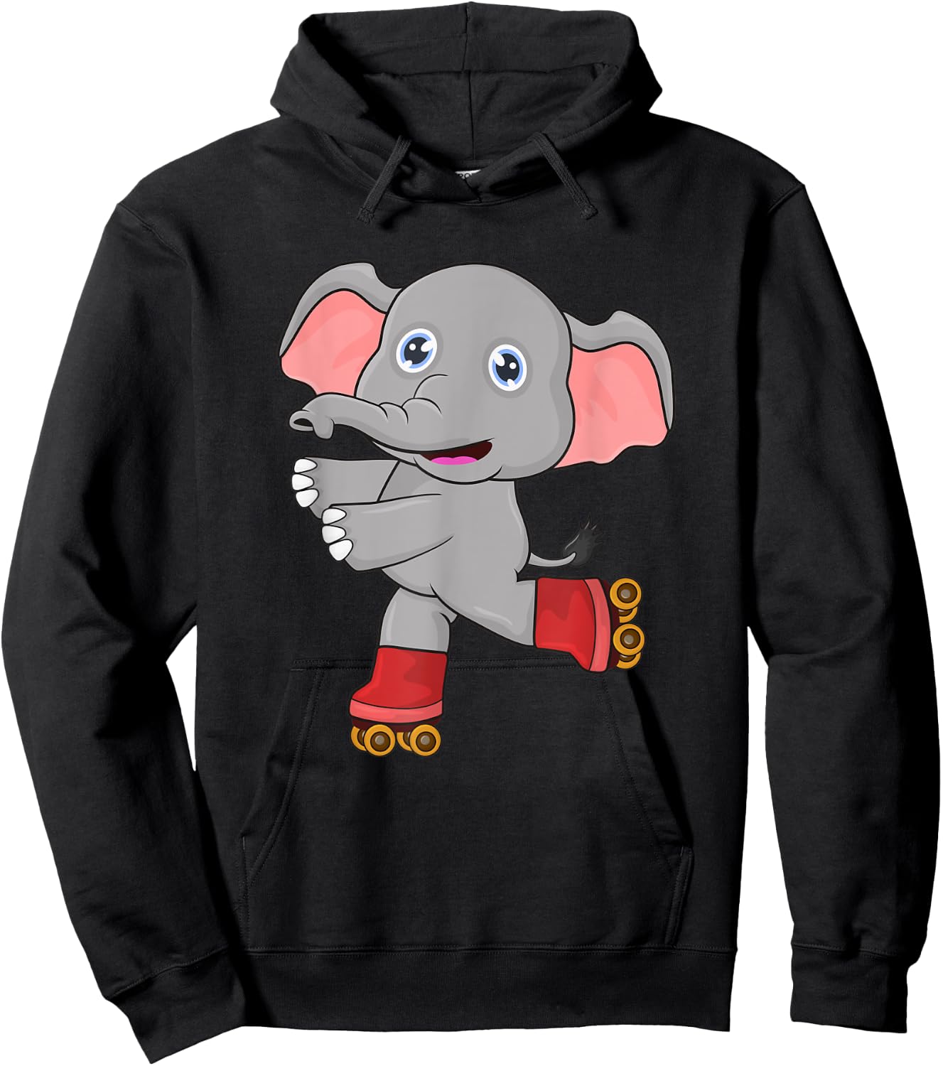 Elephant on roller skates Hoodie - Hoodie | Black