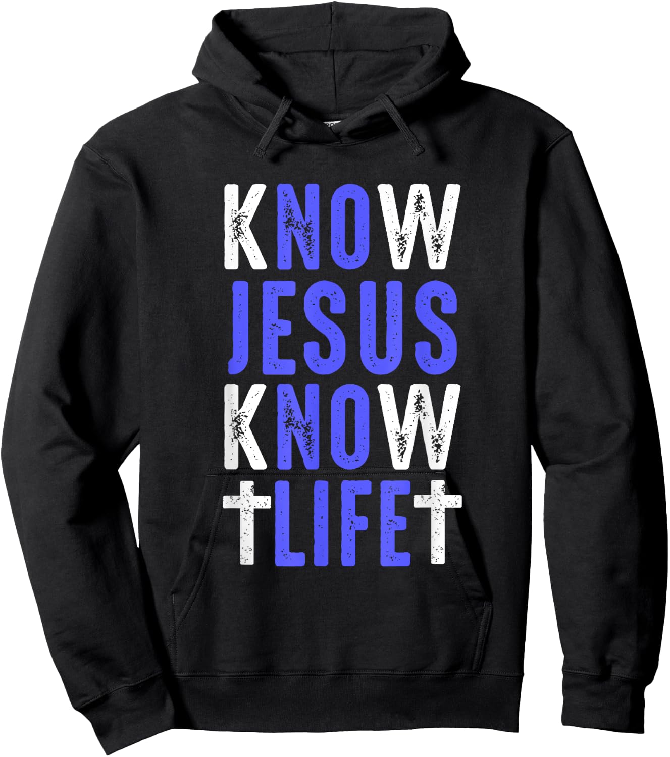 Know Jesus Know Life Faith Religious Christianity Bible Gift Hoodie - Hoodie | Black