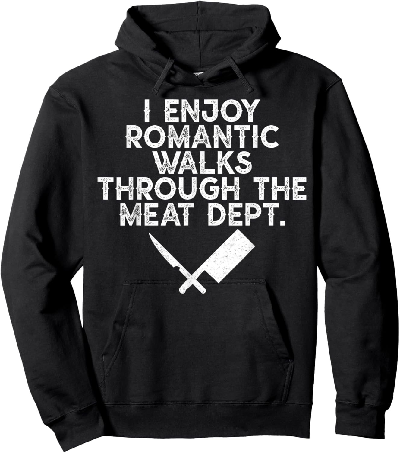 I Enjoy Romantic Walks Through The Meat Dept Barbecue BBQ Hoodie - Hoodie | Black