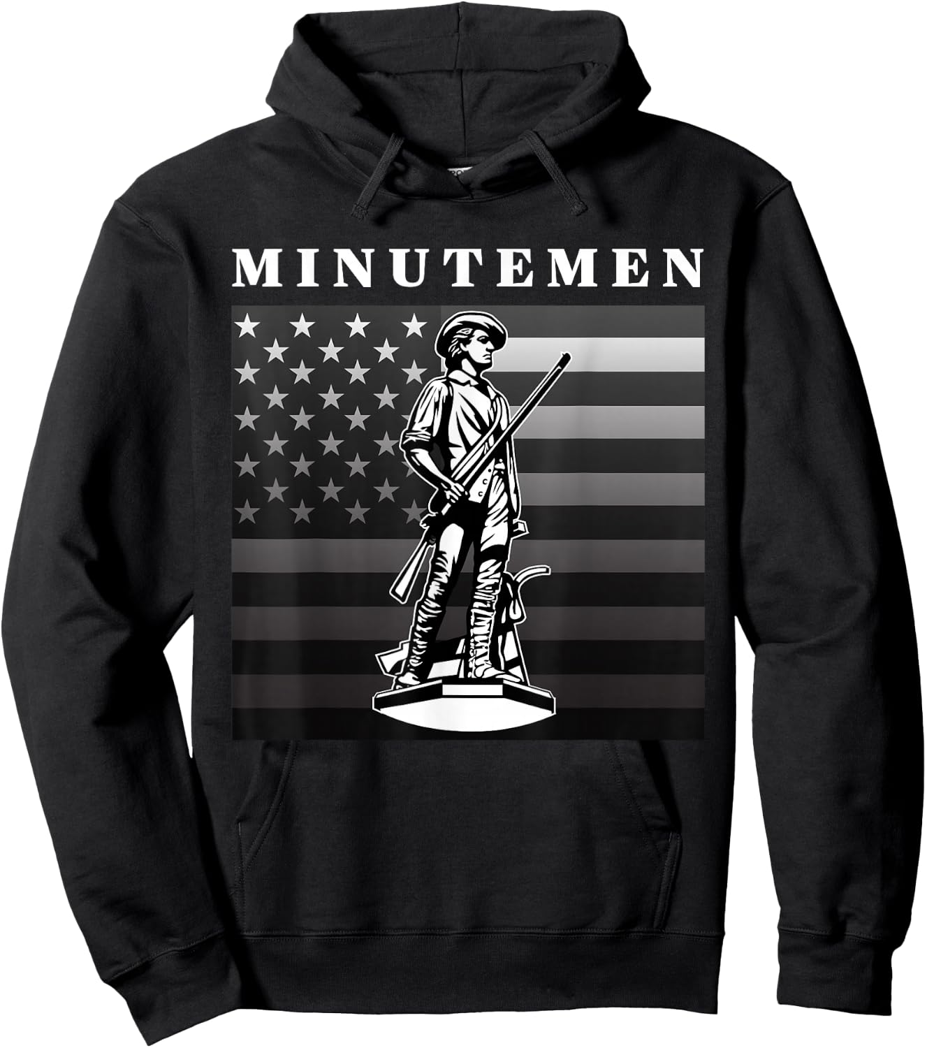Minutemen USA American Flag 1776 Independence Day Hoodie - Hoodie | Black