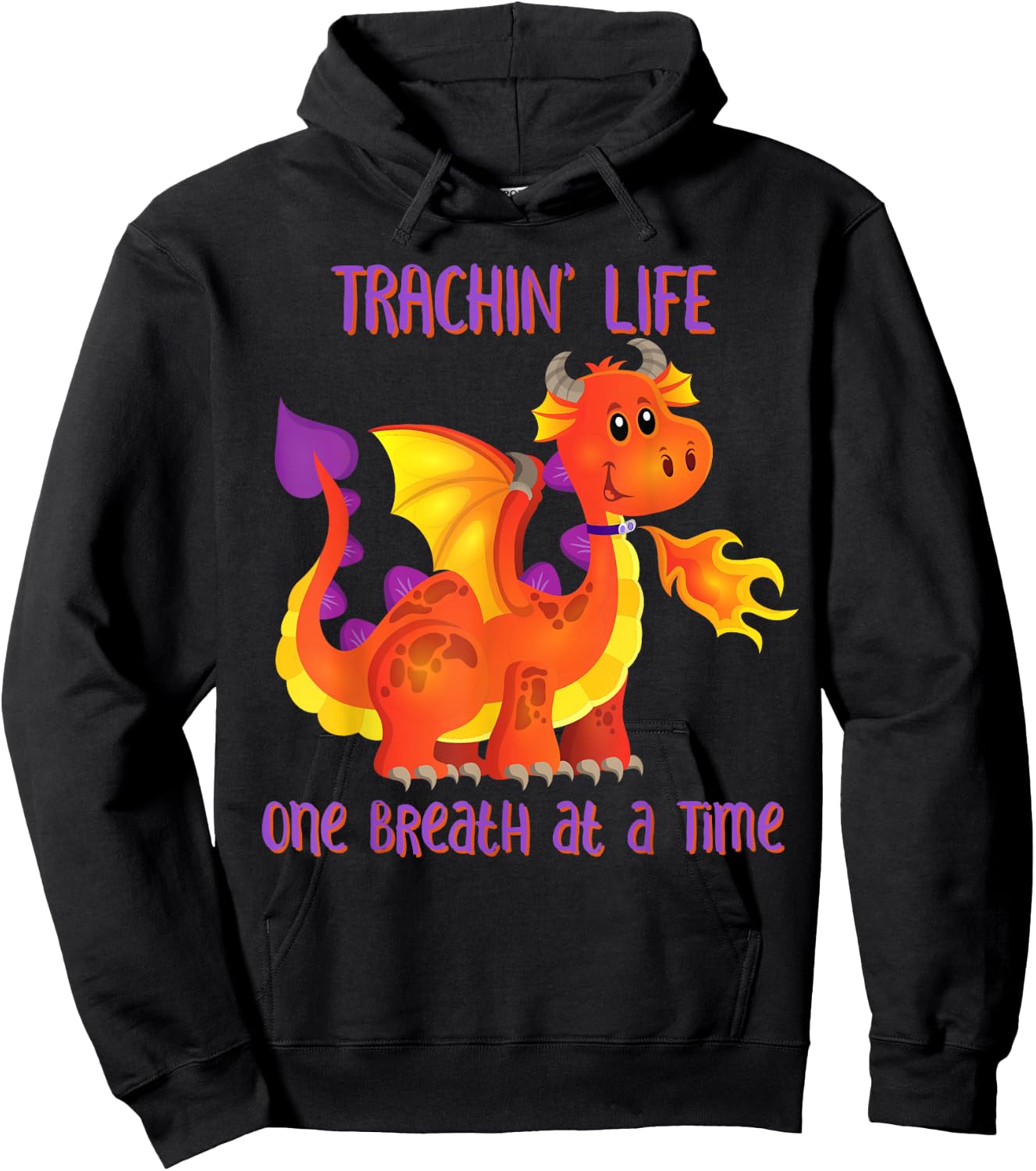 Trachin' Life One Breath at a Time Tracheostomy Awareness Hoodie - Hoodie | Black