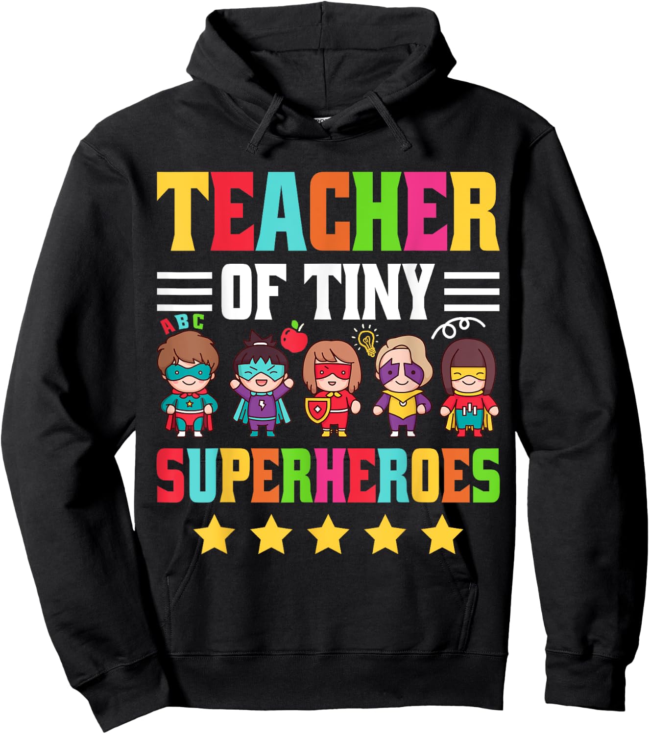 Pre-K Teacher Early Childhood Preschool Pre-K Teacher Of Tiny Superheroes - -Adults, Black, Small, Short Sleeve Hoodie - Hoodie | Black