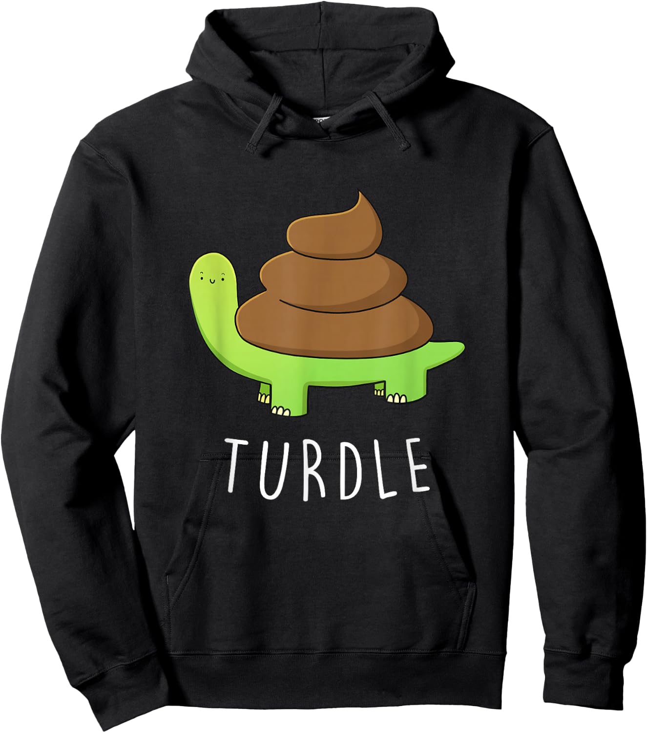 TURDLE Turtle Lover Poop Turd Pun Graphic Humor Novelty Gag Hoodie - Hoodie | Black