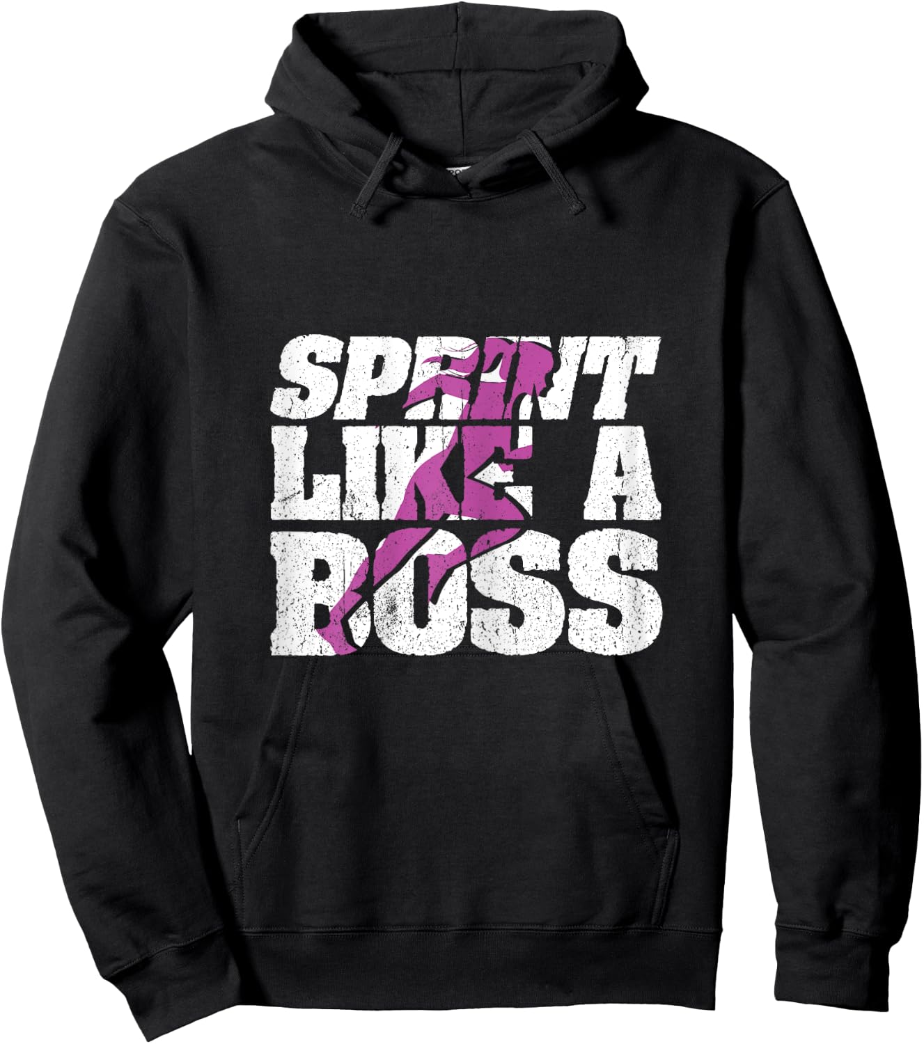 Funny Track and Field Design Sprint Like A Boss Hoodie - Hoodie | Black