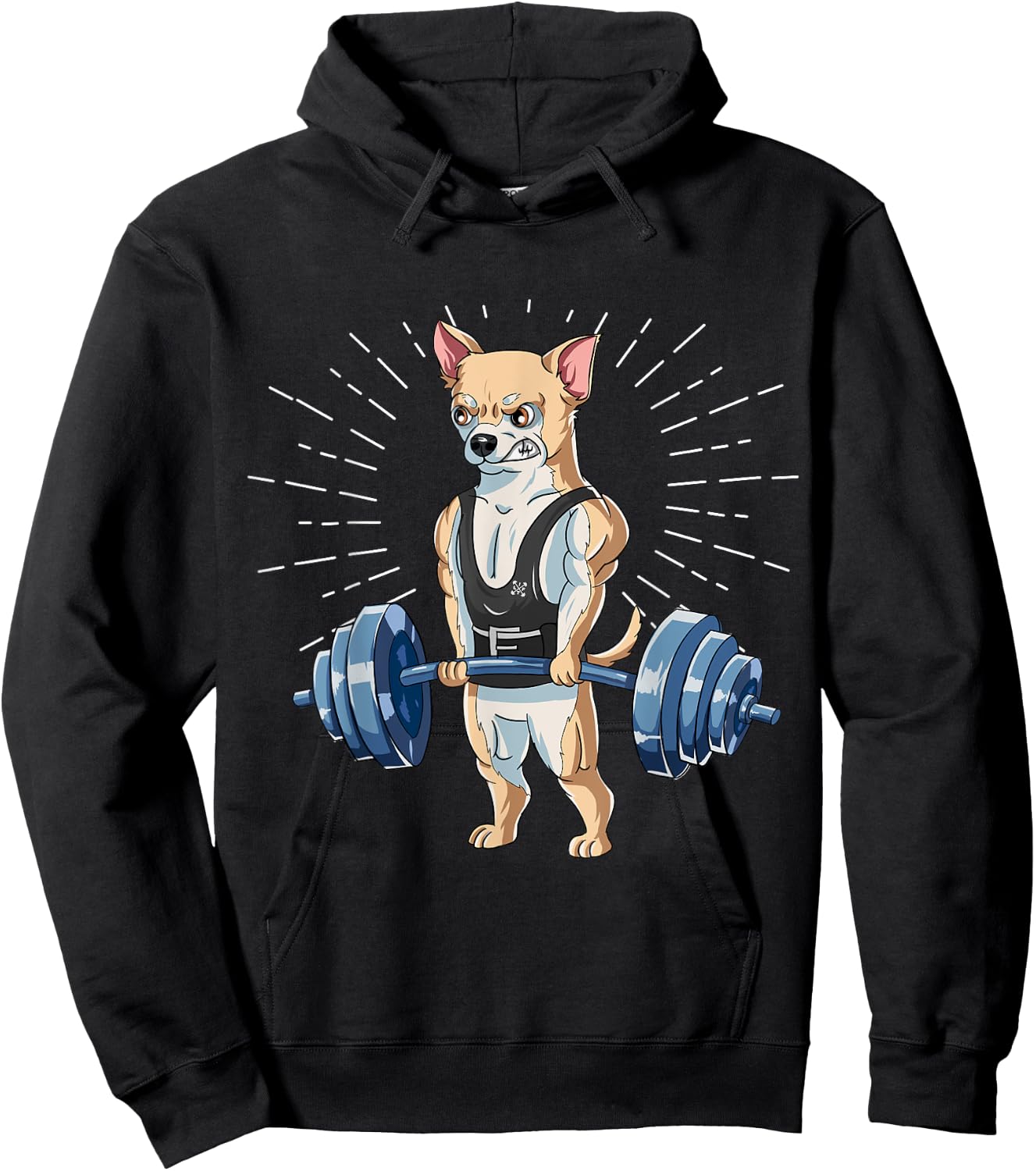 Chihuahua Deadlift Fitness Gym Weightlifting Hoodie - Hoodie | Black