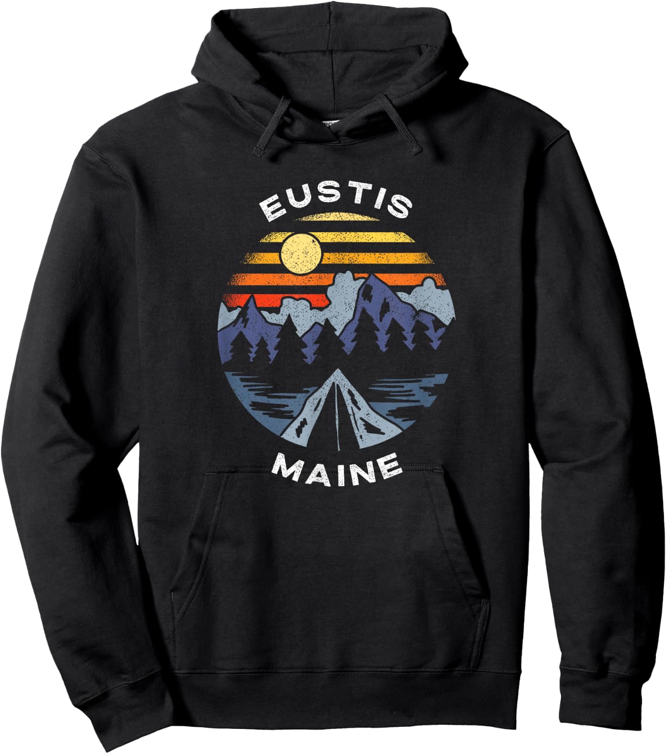 Eustis Maine Mountains Vacation Camping Souvenir Hoodie - Hoodie | Black